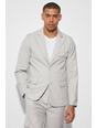 Taupe Slim Single Breasted Cargo Suit Jacket