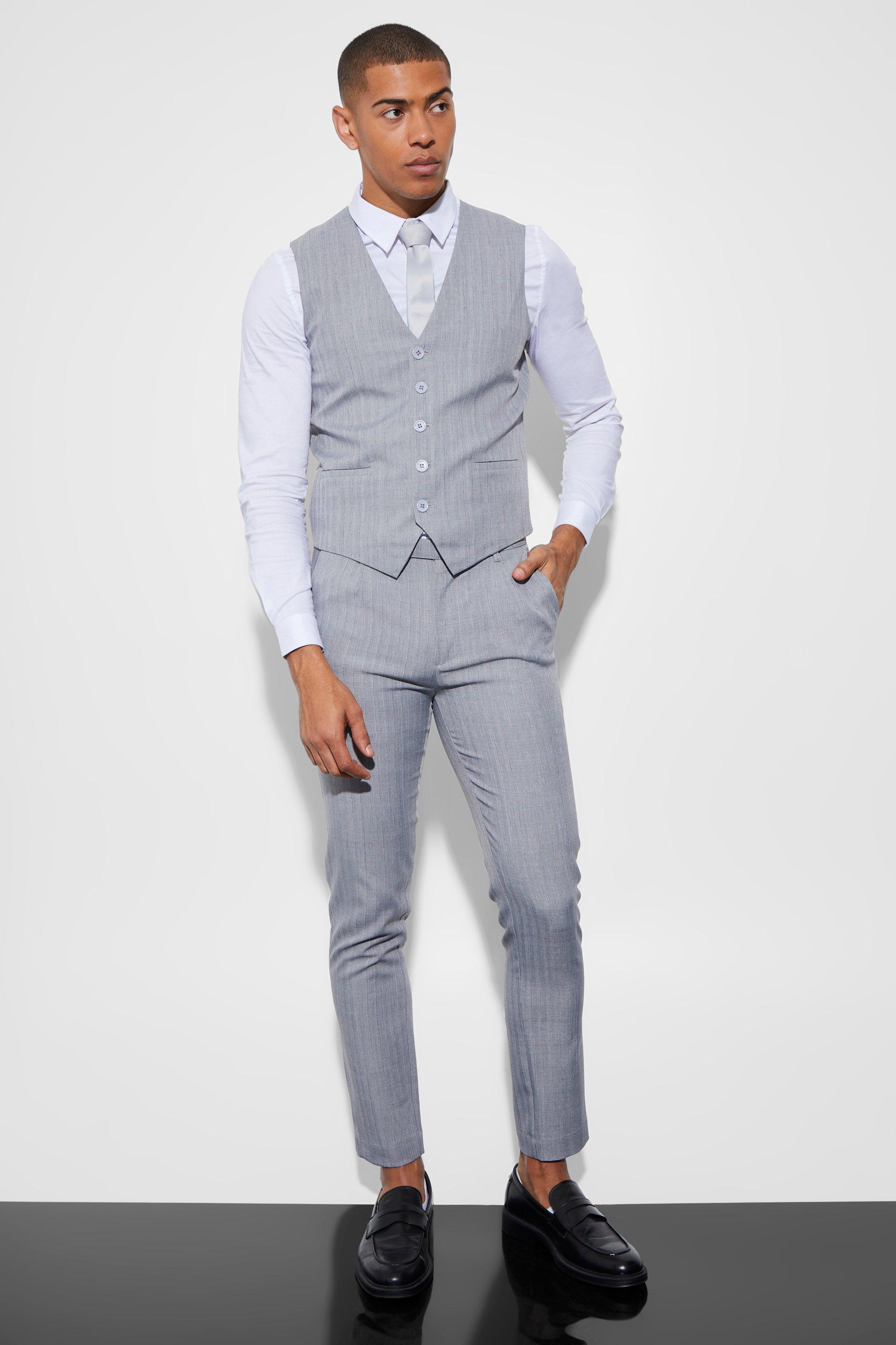 Mens suit trousers and on sale waistcoat