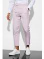 Pantalón de traje ajustado crop liso, Pale pink