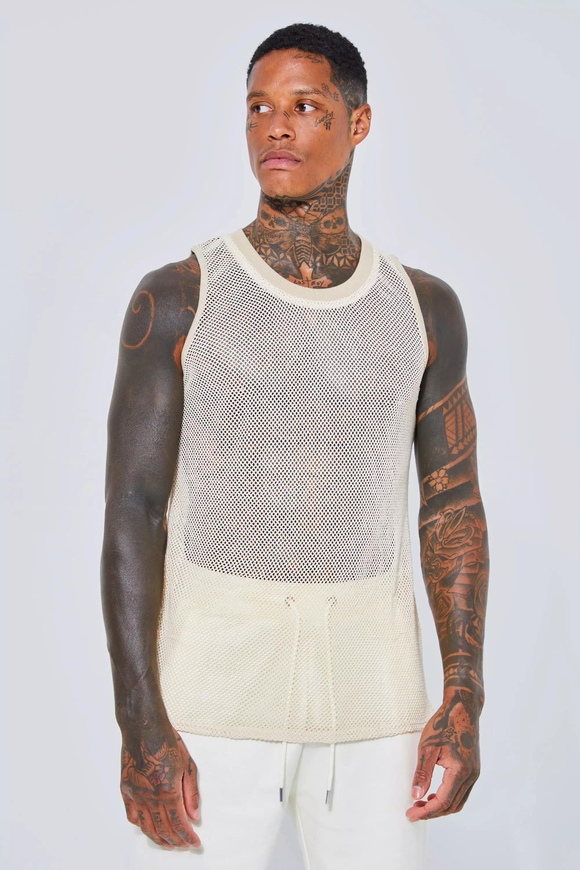 Ecru Open Mesh Vest alternative image