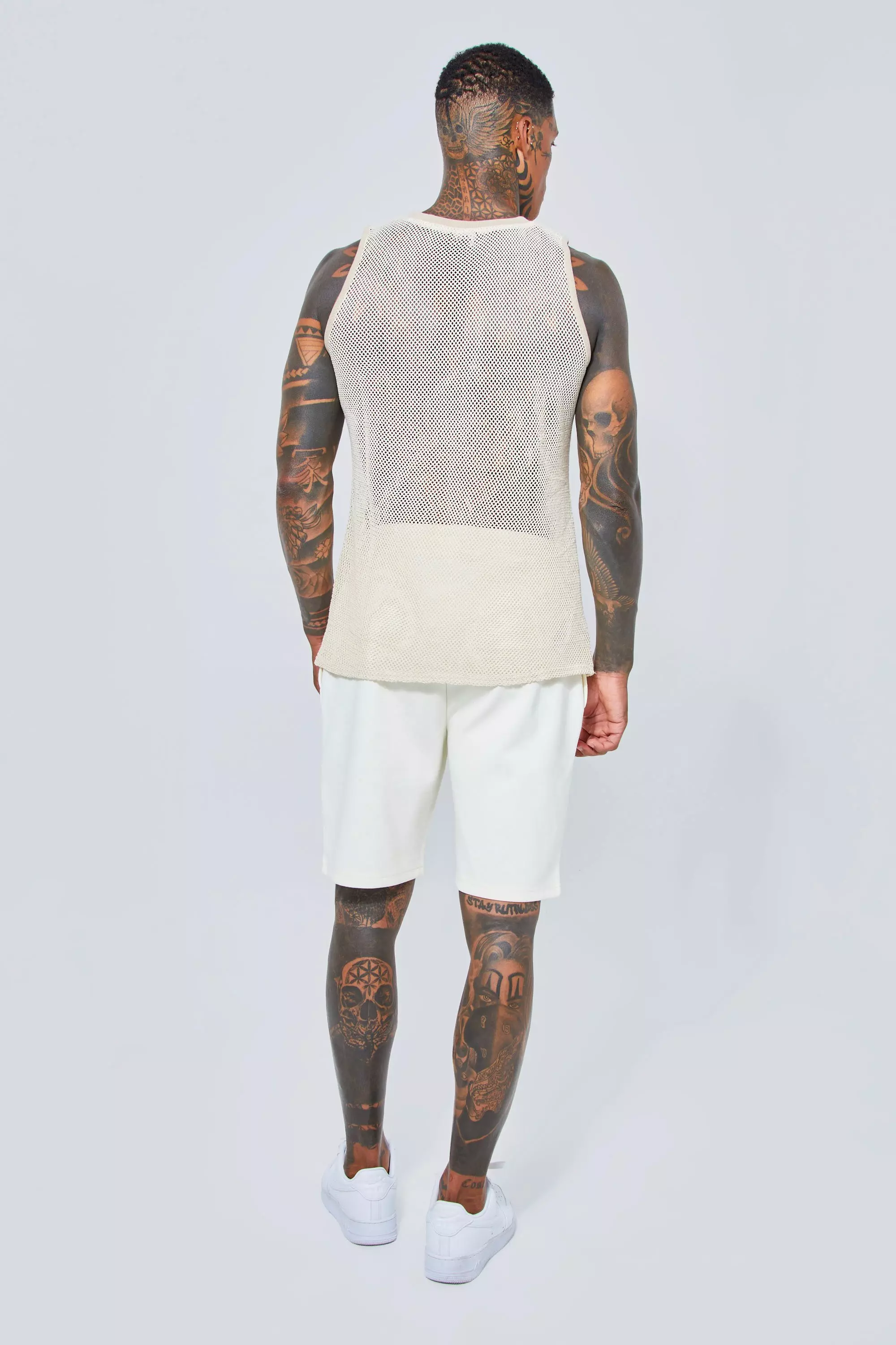 Ecru Open Mesh Vest alternative image