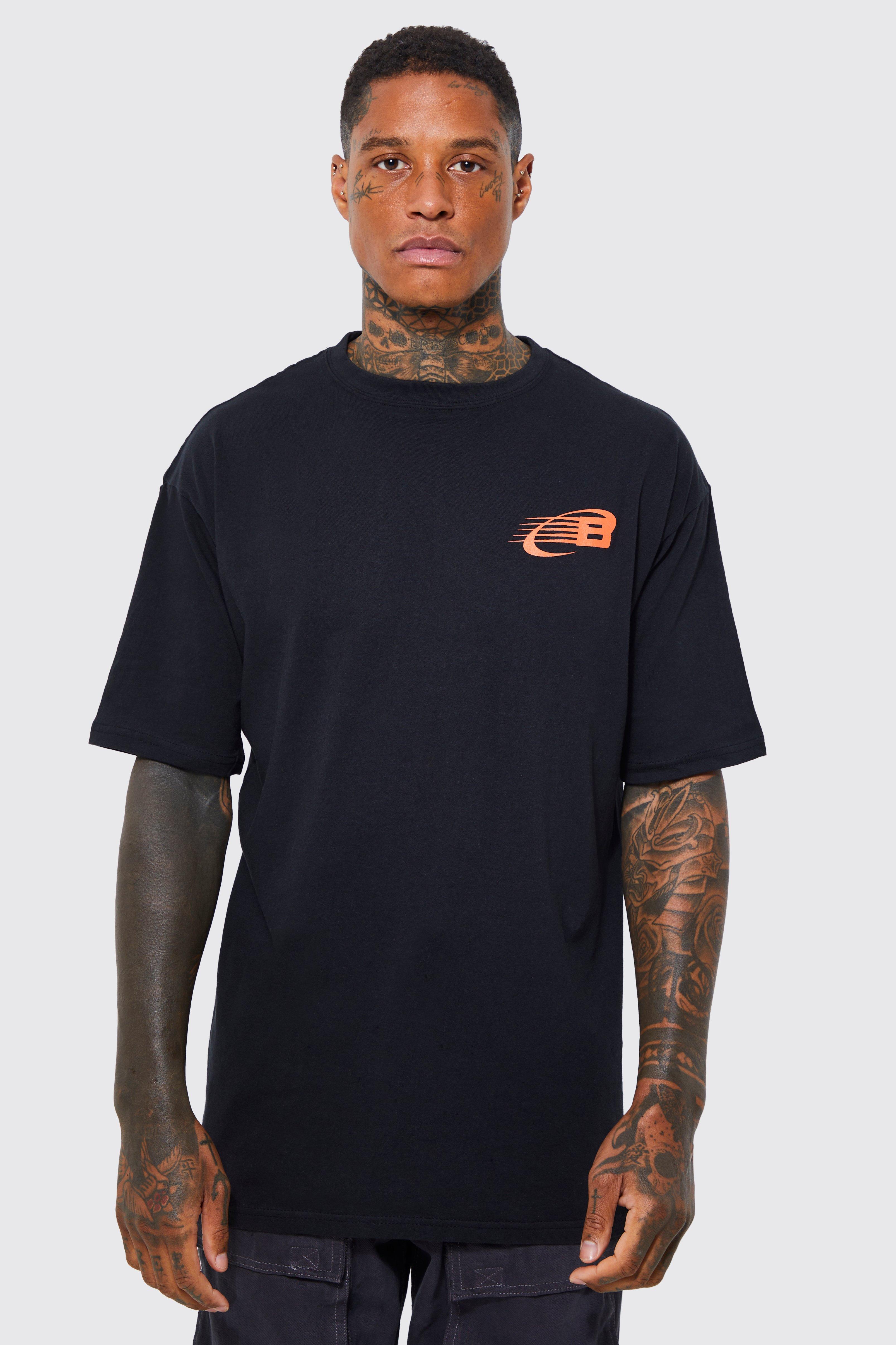 Men's Oversized Moto B Graphic T-shirt | Boohoo UK