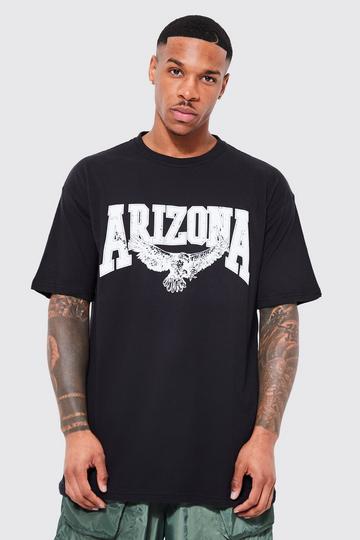 Oversized Arizona Eagle Graphic T-shirt black