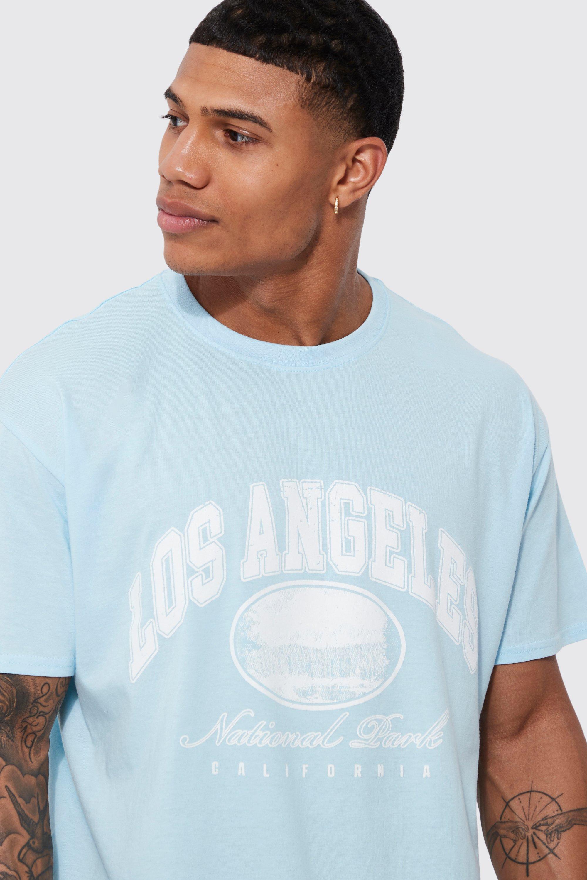 Men's Oversized Los Angeles Varsity Graphic T-shirt