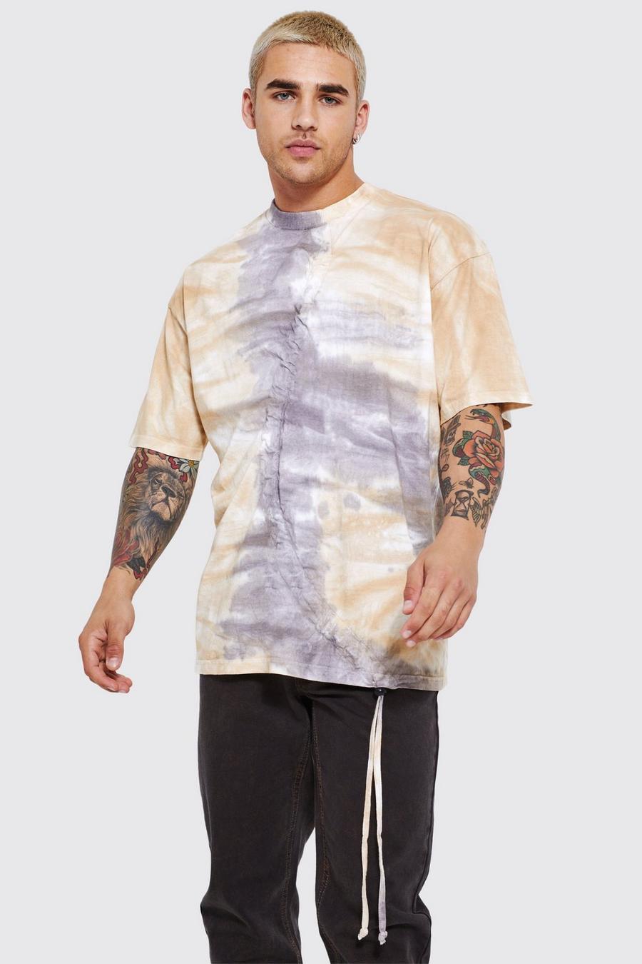 Multi Oversized Ruched Tie Dye T-shirt