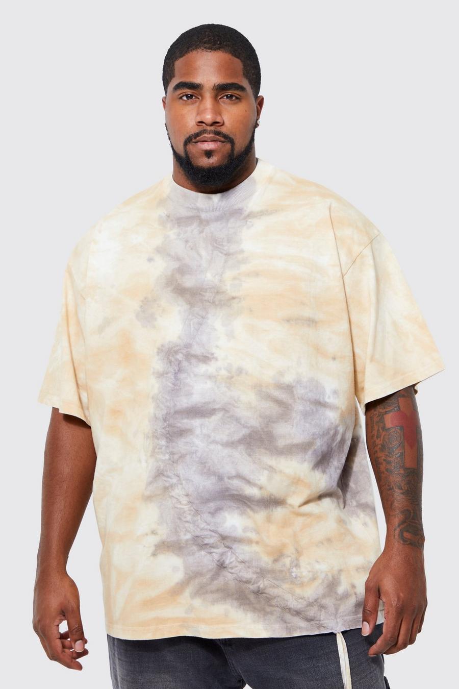 Multi Plus Oversized Ruched Tie Dye T-shirt image number 1