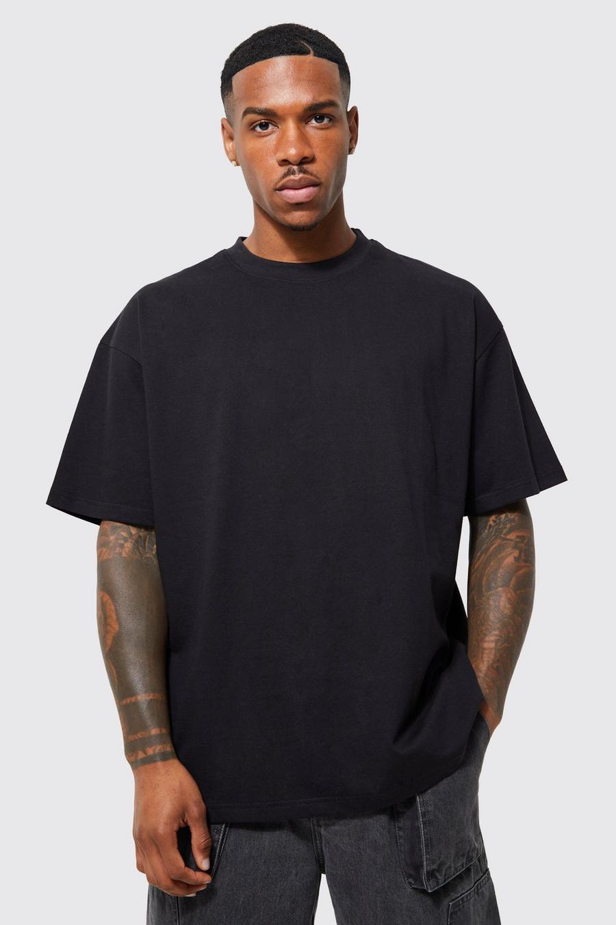 Black Man Oversized Debossed Rib T-shirt image number 1