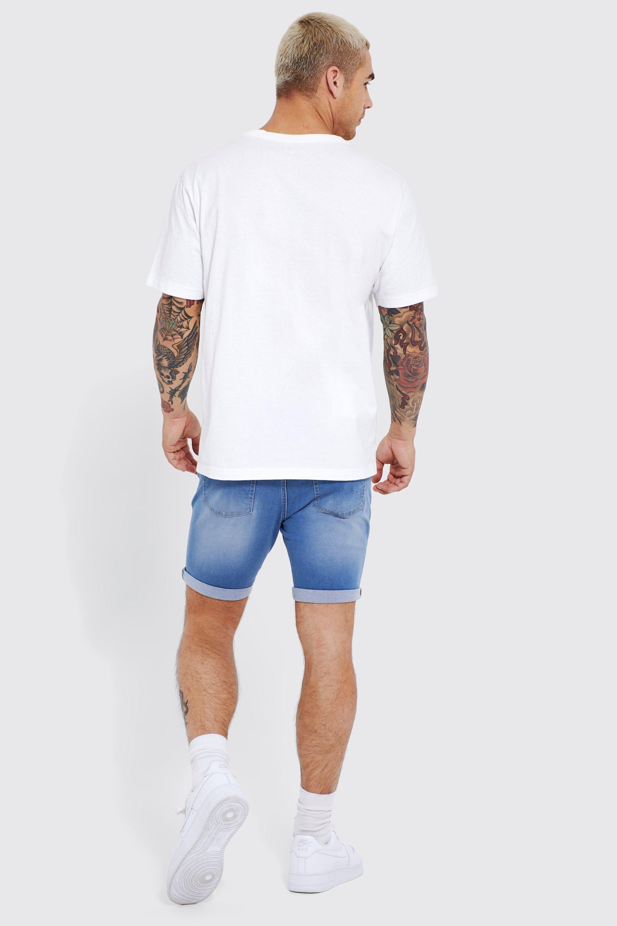 Skinny Stretch Denim Shorts