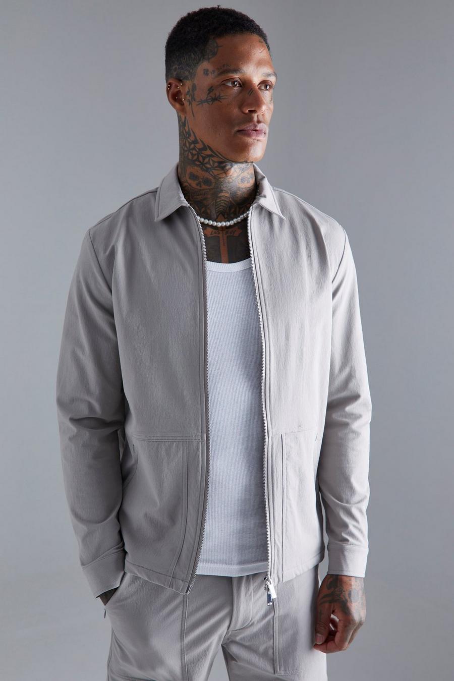 Light grey Skjortjacka i nylon