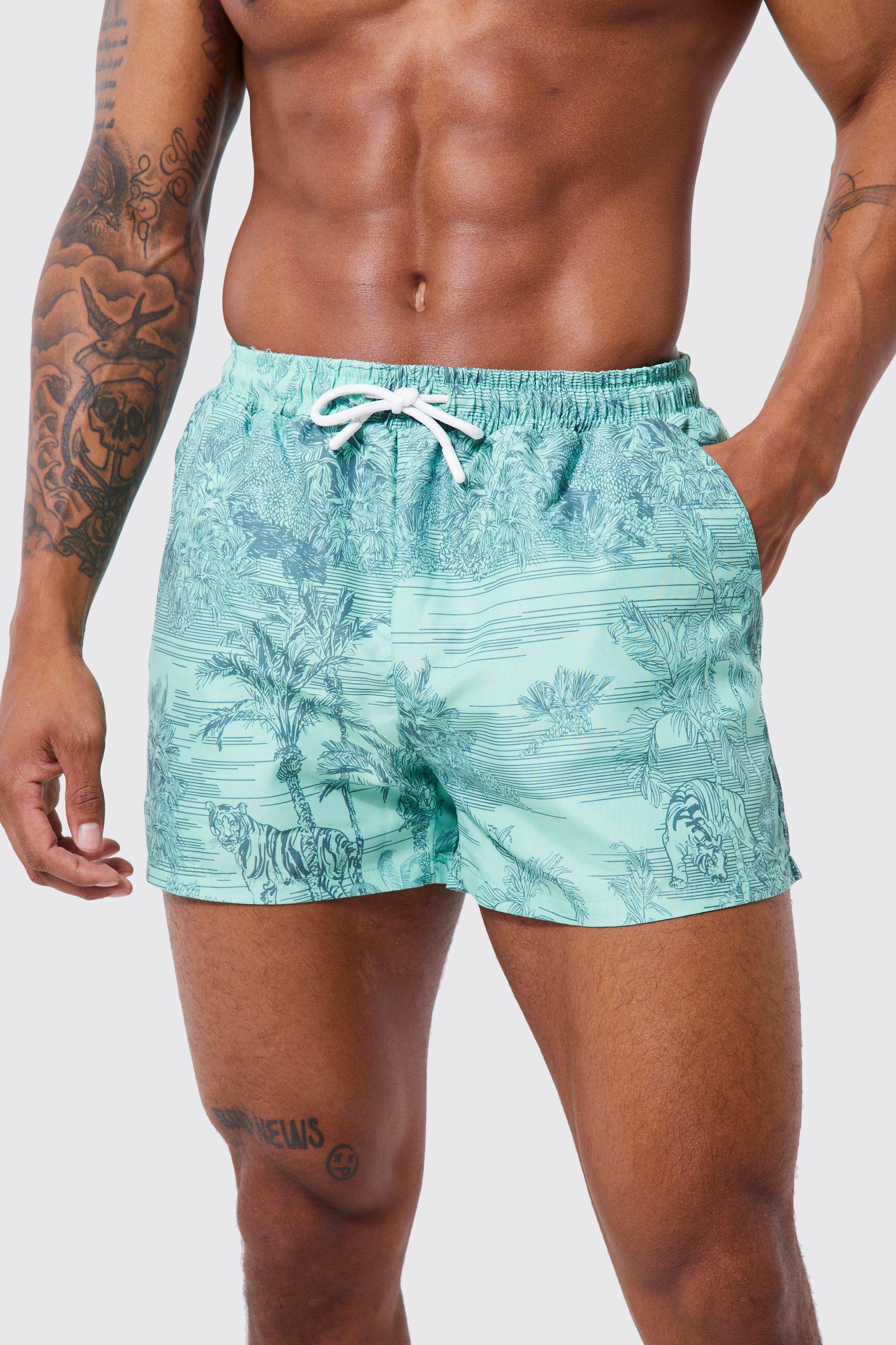 Short Length Floral Swim Shorts boohoo