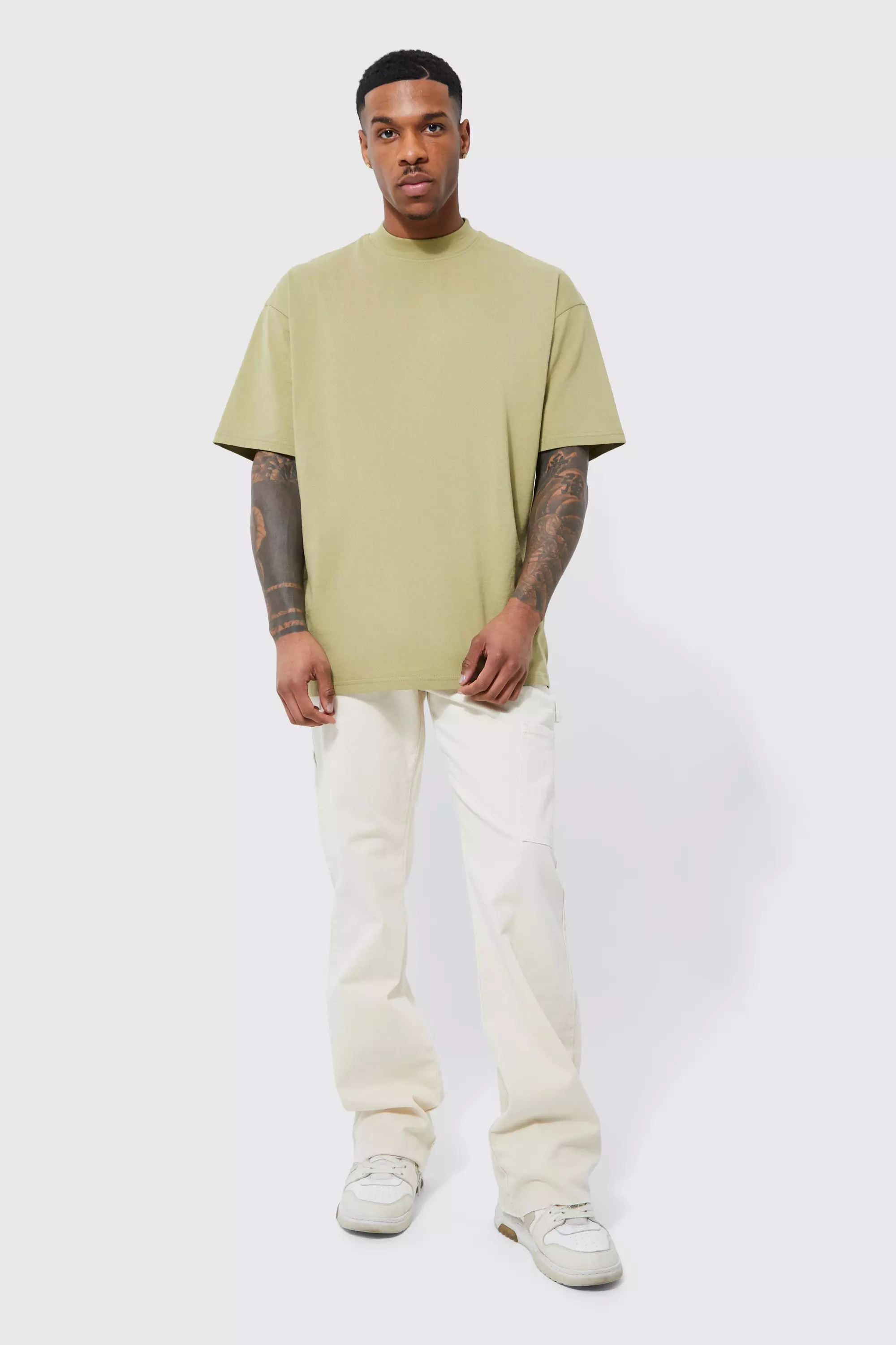 Urban Classics OVERSIZED MOCK NECK - Basic T-shirt - white 