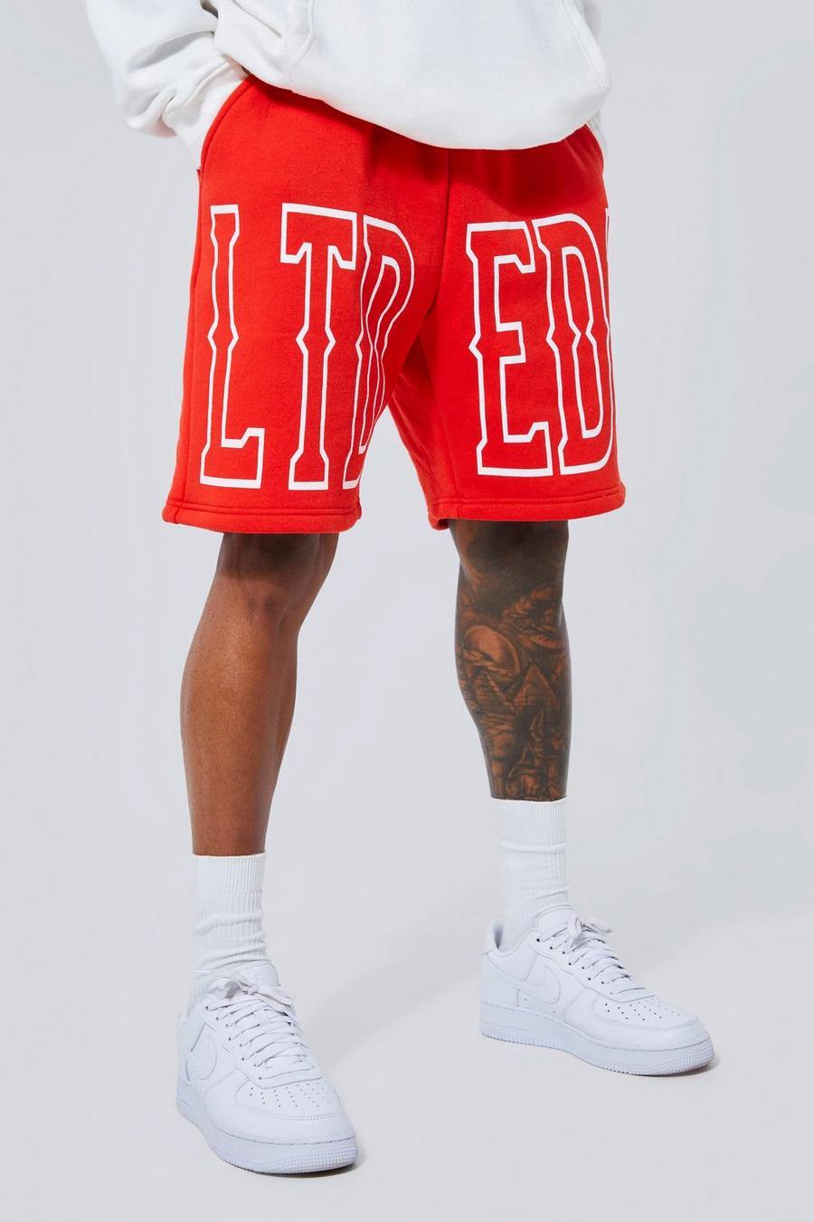 Red Relaxed Fit Mid Length Ltd Etd Short  image number 1