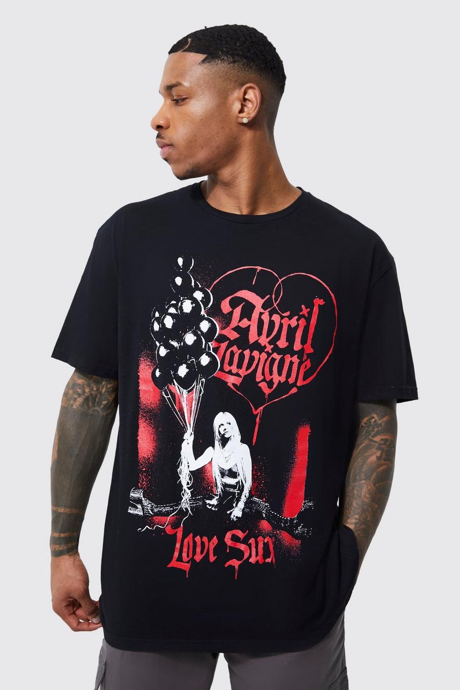 Black Oversized Avril Lavigne License T-shirt
