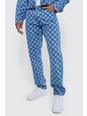 Antique blue Relaxed Rigid Checkerboard Laser Print Jeans