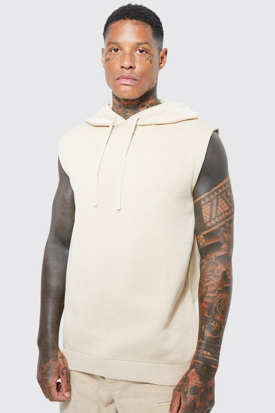 Stone Hooded Knitted Tank image number 1