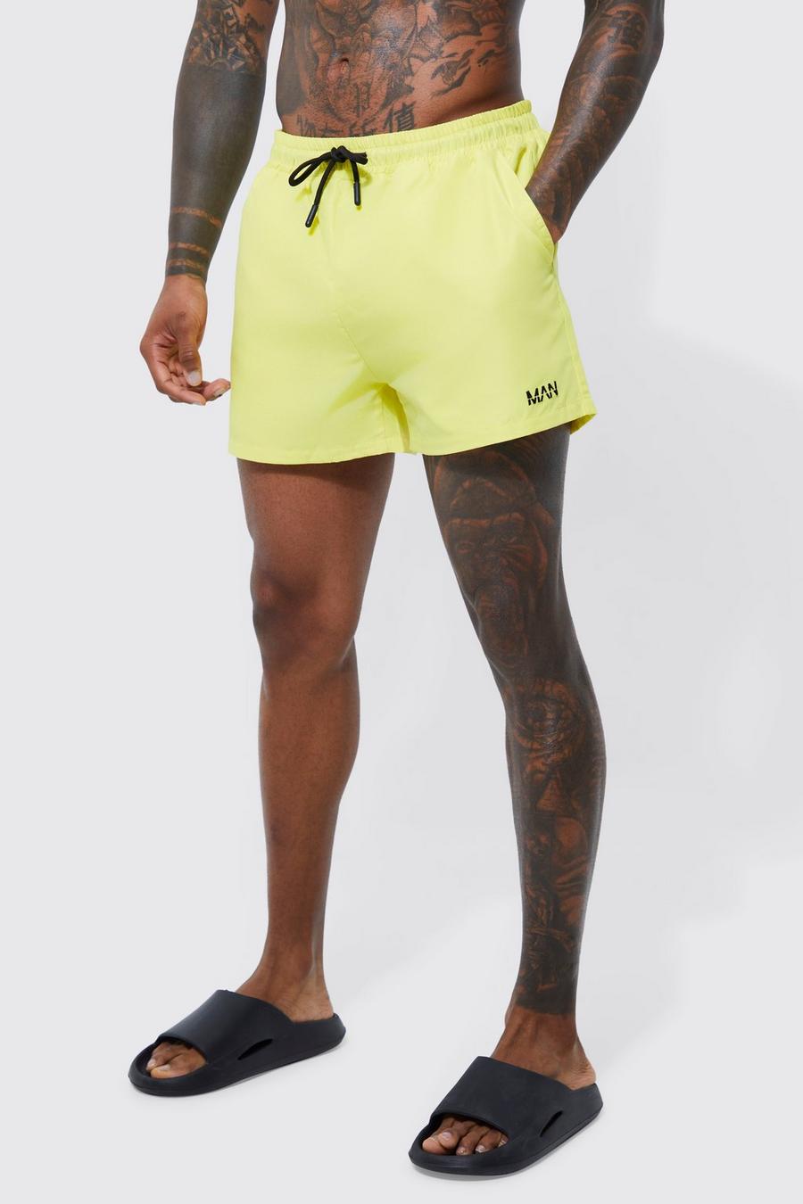Neon-yellow Original Man Short Length Swim Shorts image number 1