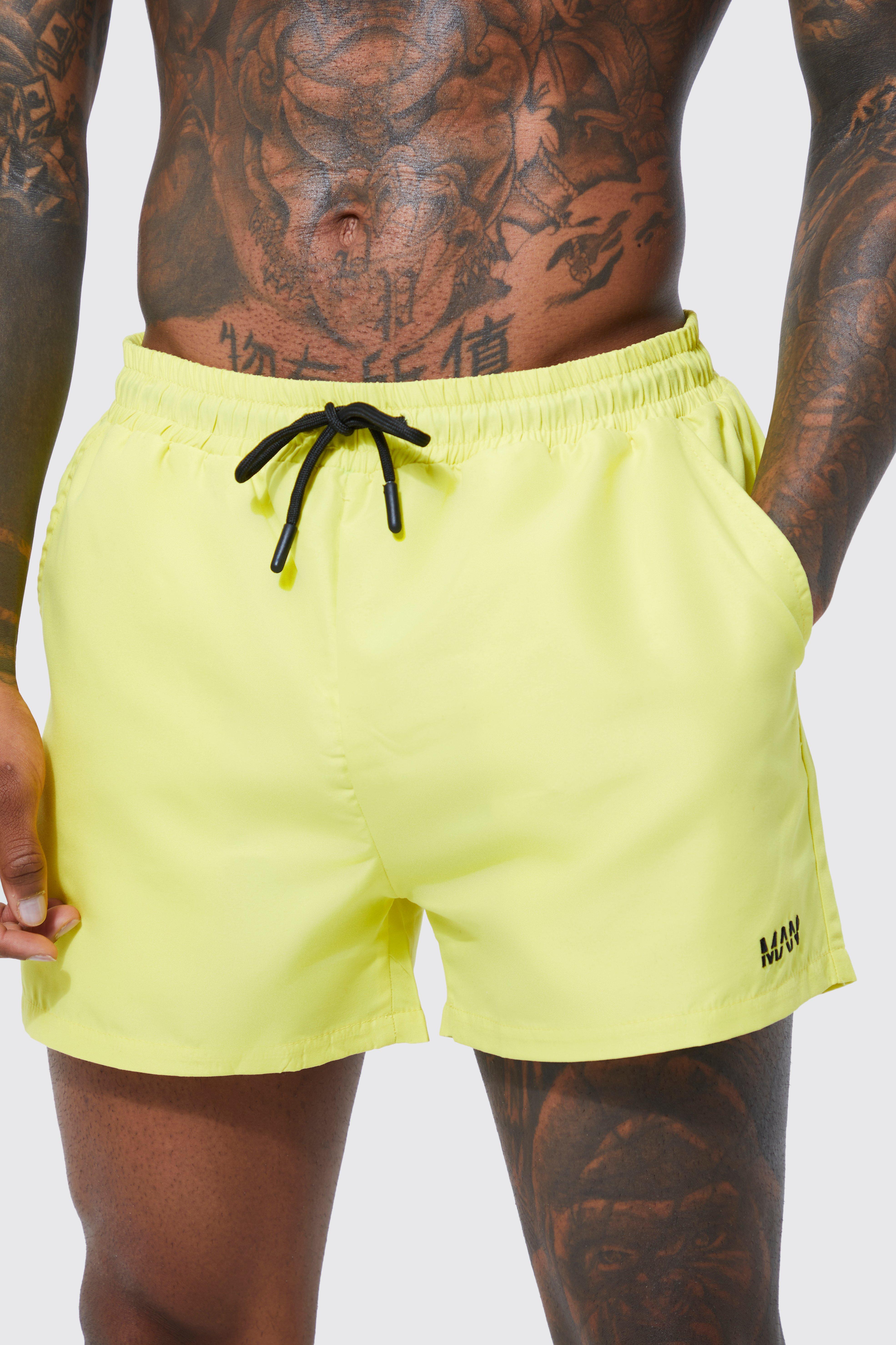 Neon yellow hot sale swim trunks