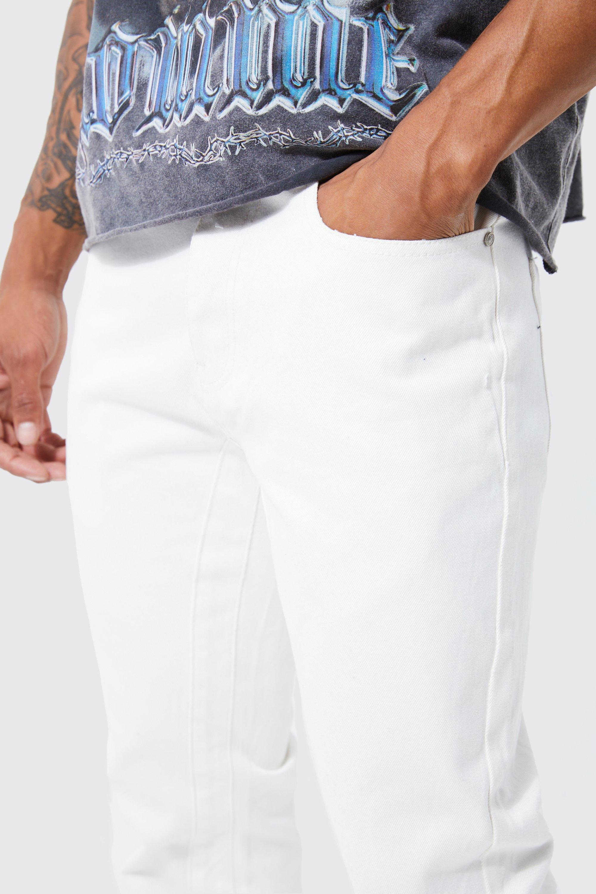 Jean flare clearance blanc