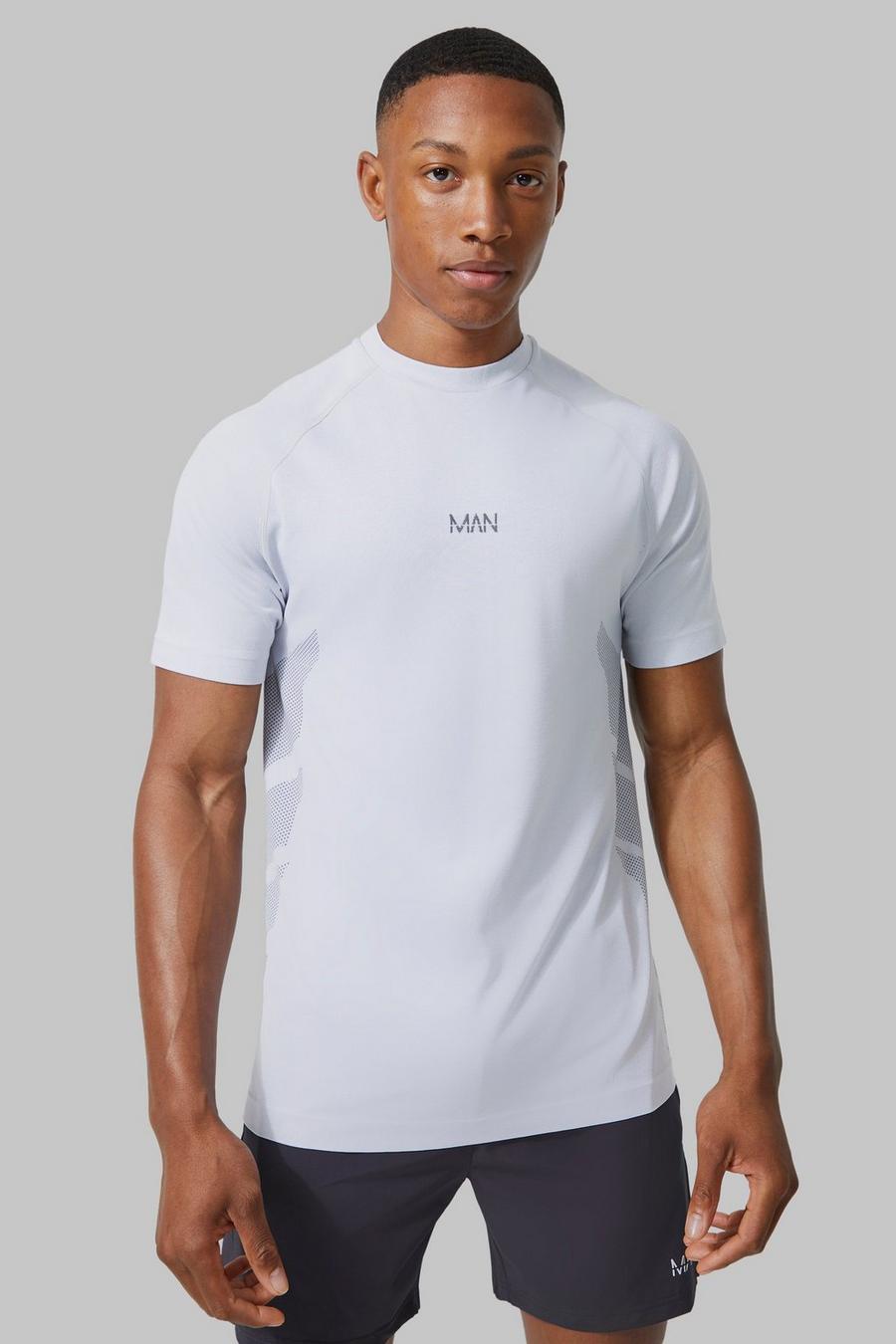 Camiseta MAN Active con estampado sin costuras, Ice grey