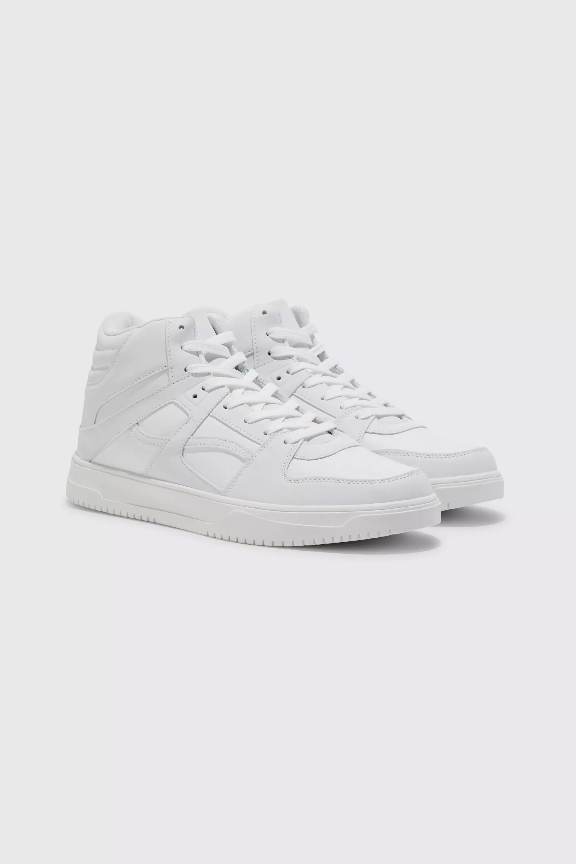 White High Top Multi Panel Detail Trainers alternative image