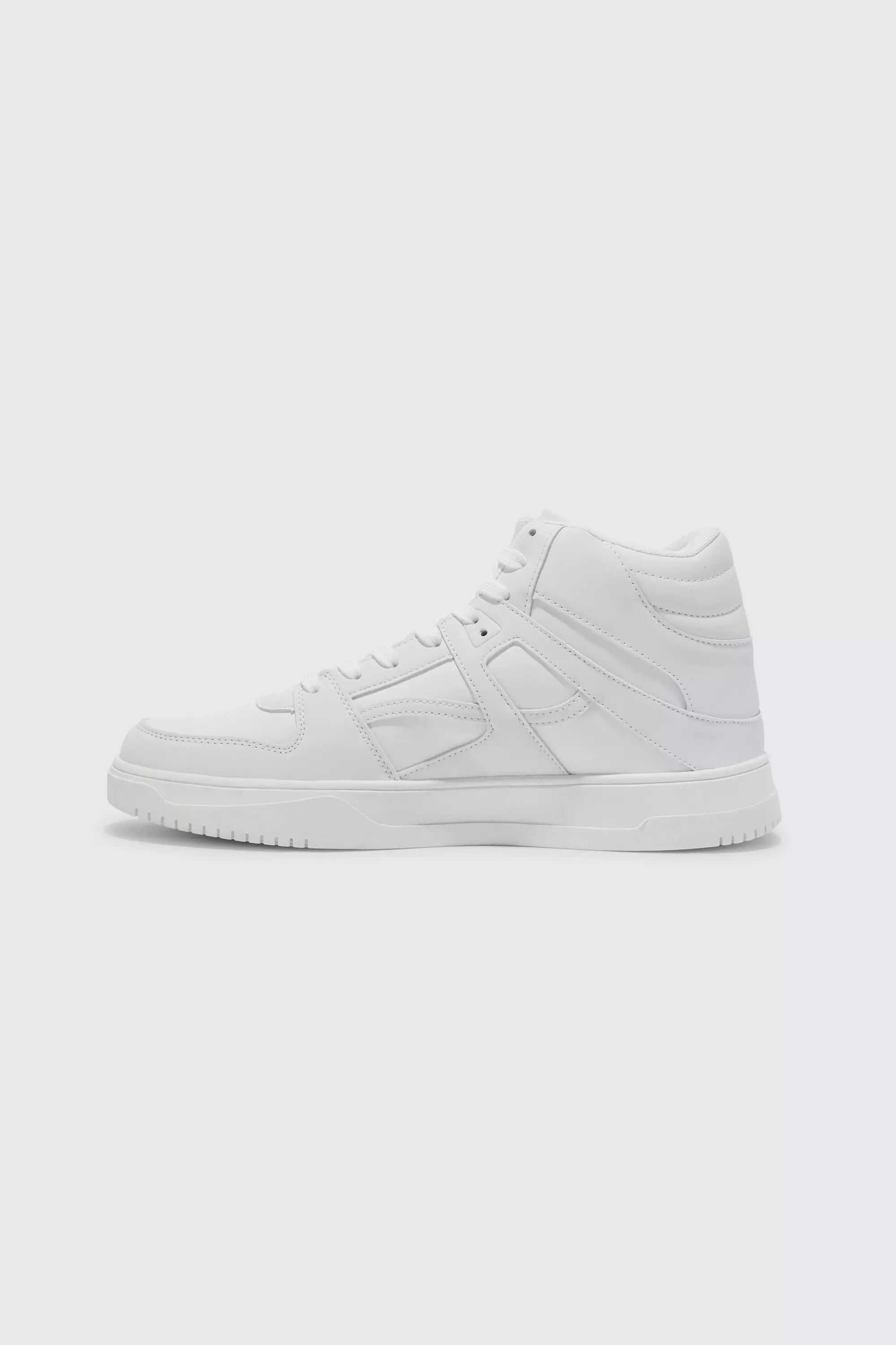White High Top Multi Panel Detail Trainers alternative image