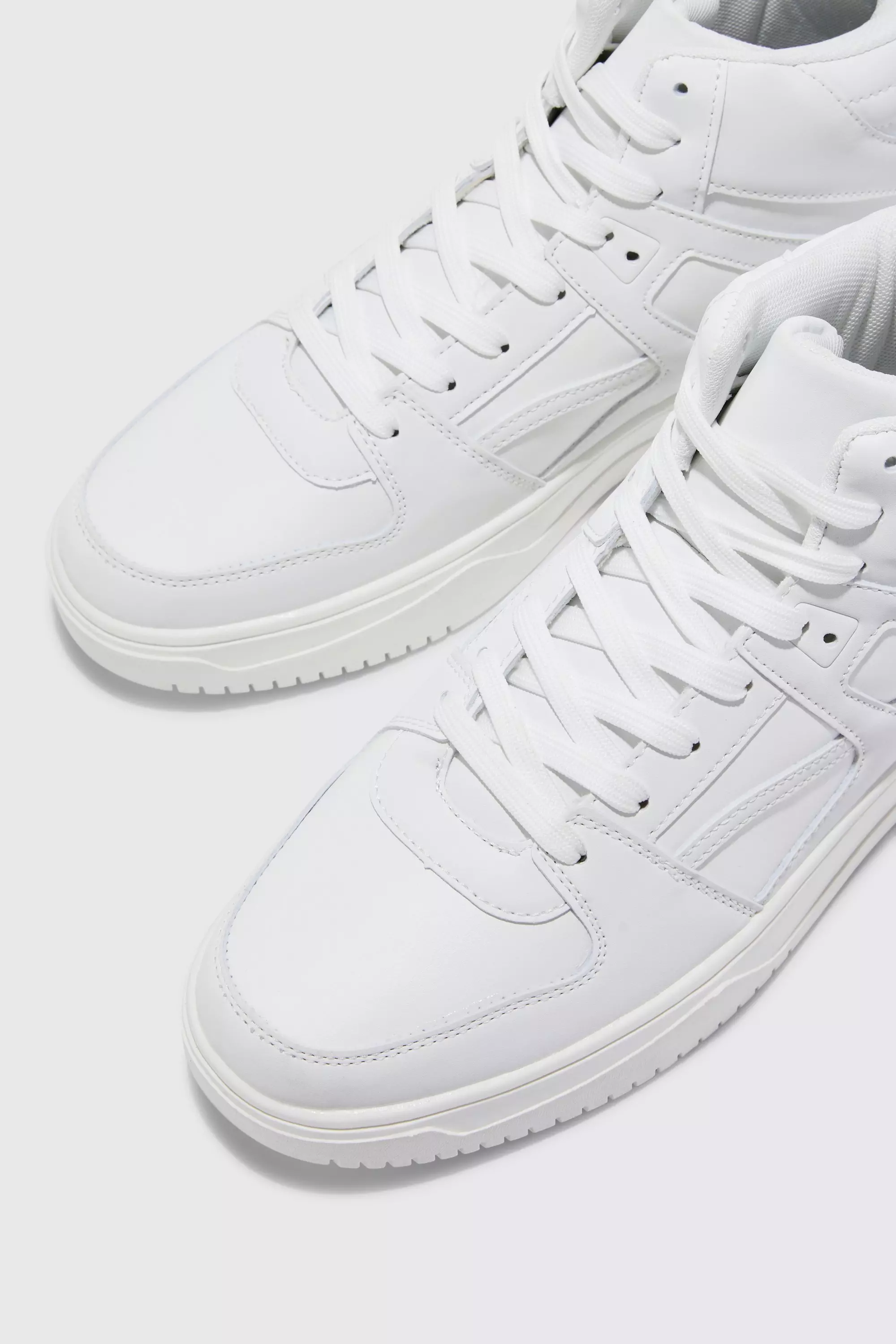 White High Top Multi Panel Detail Trainers alternative image