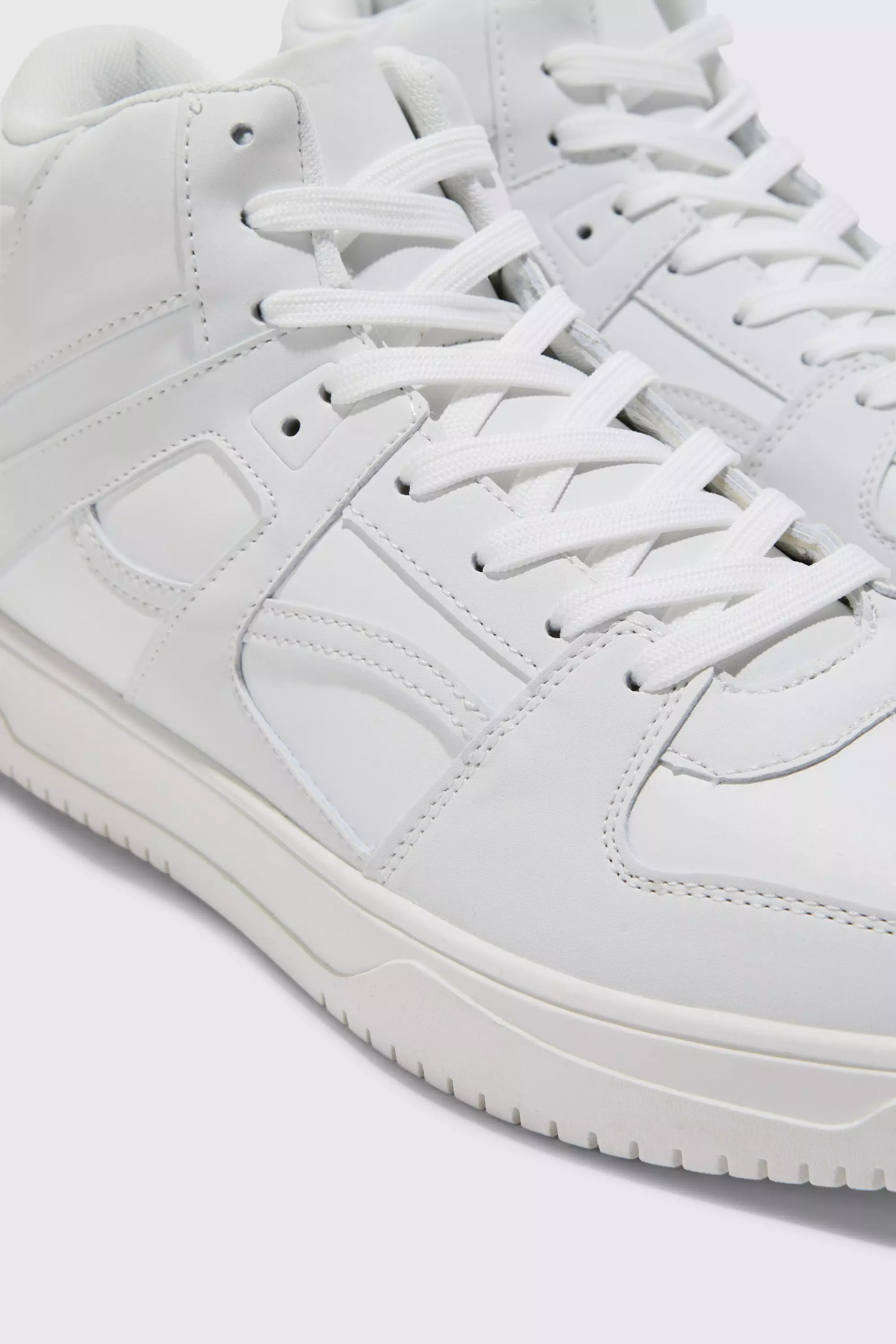 White High Top Multi Panel Detail Trainers alternative image