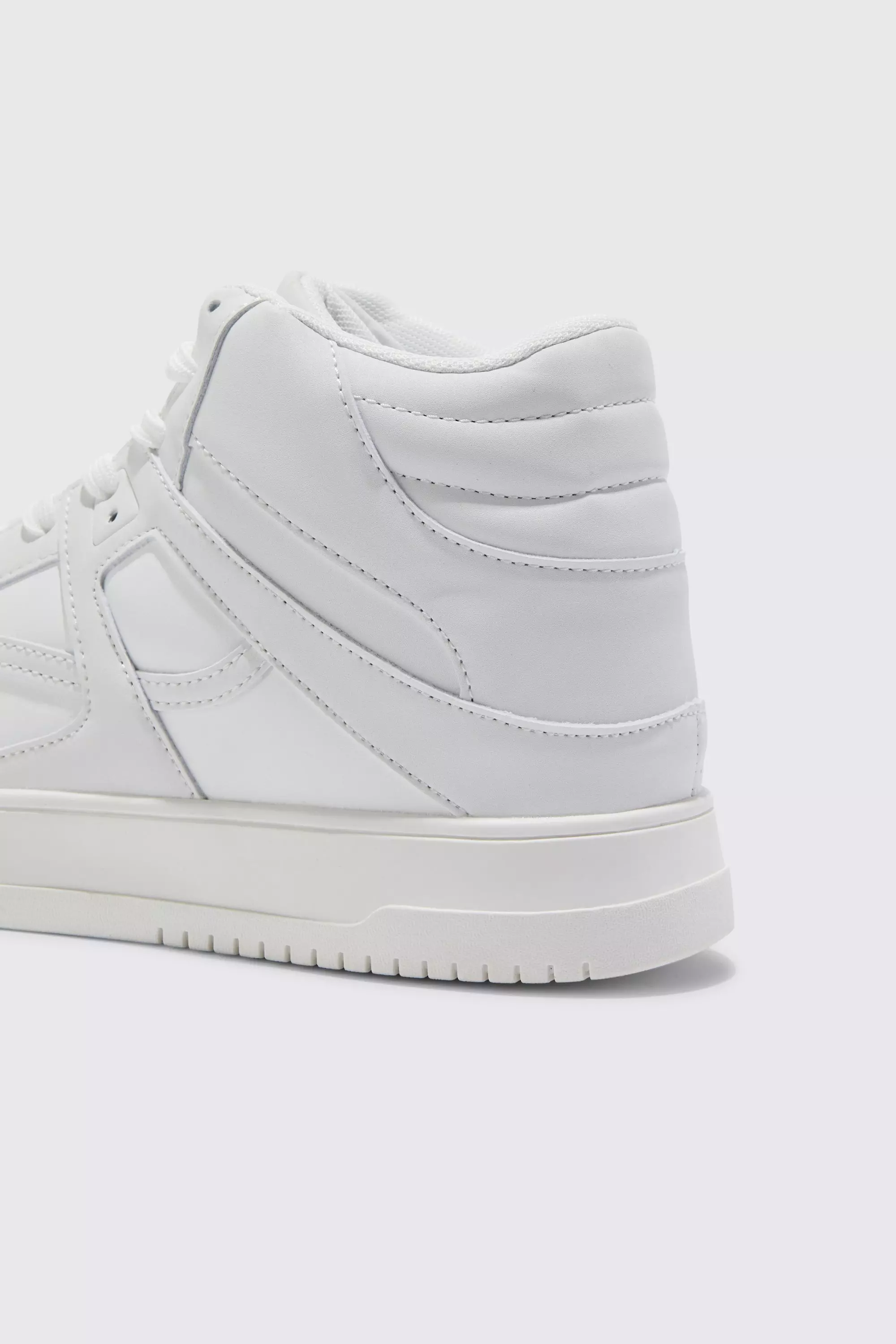 White High Top Multi Panel Detail Trainers alternative image