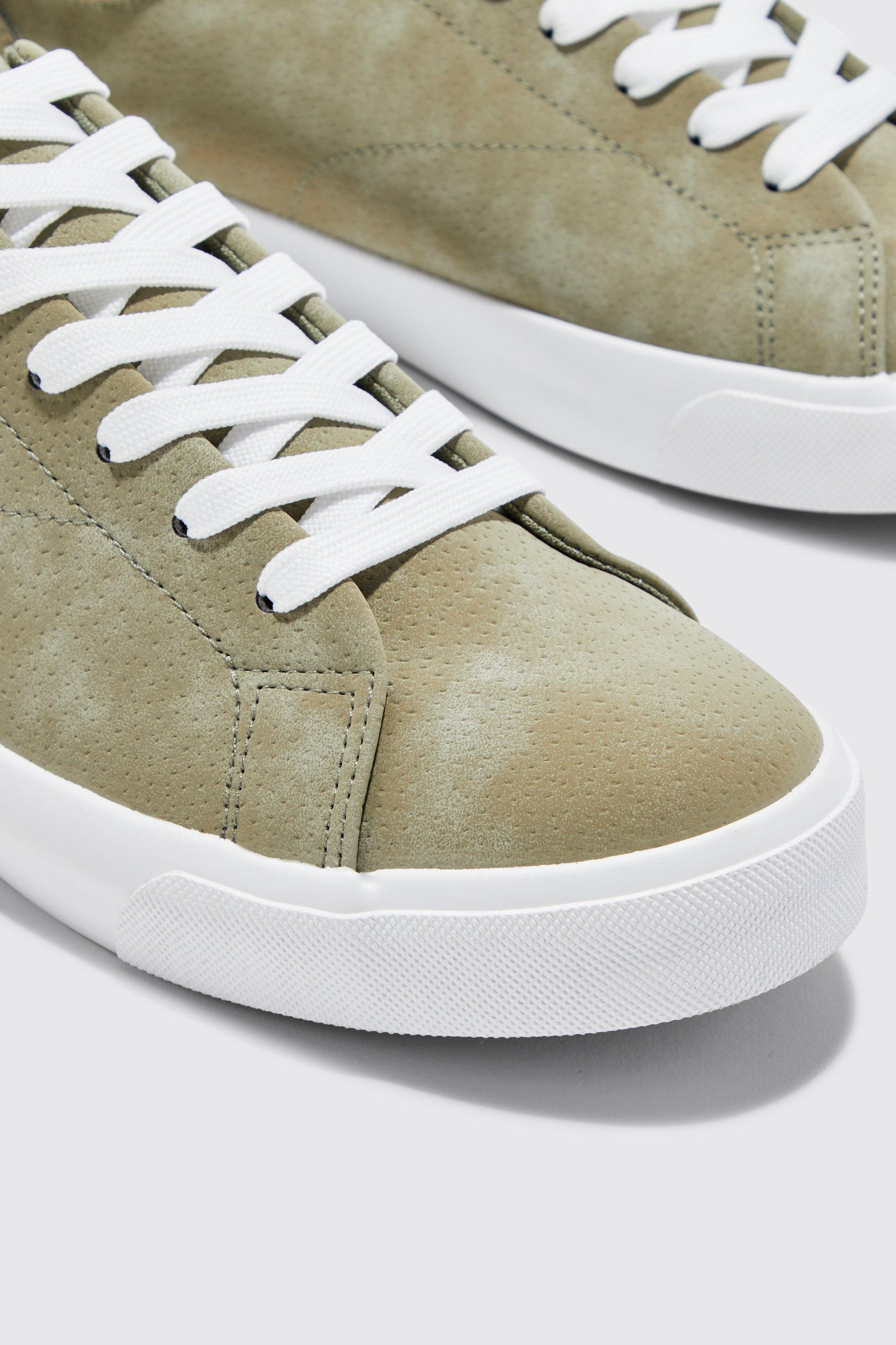 Green hot sale suede trainers