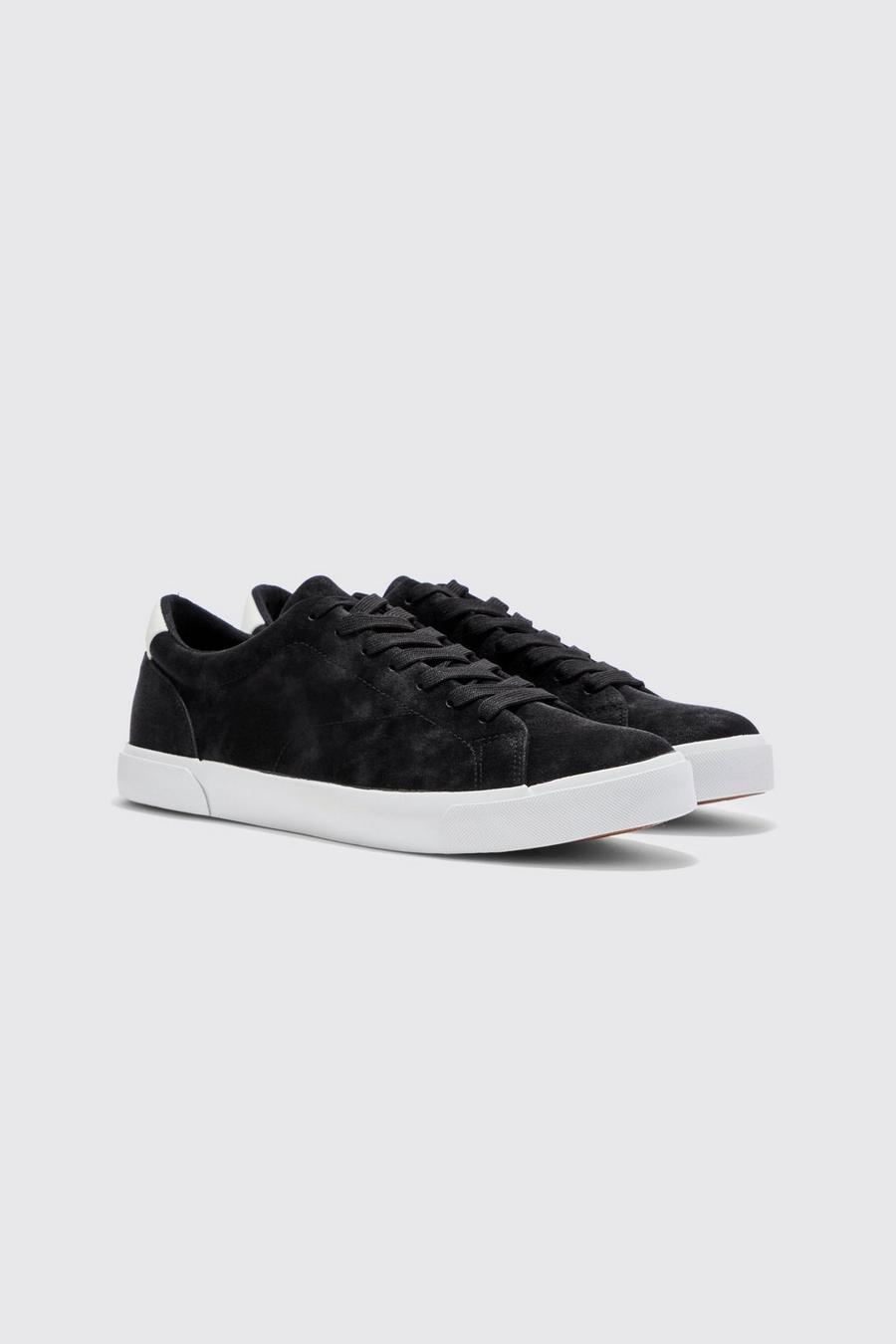 Black Smart Faux Suede Trainers  image number 1
