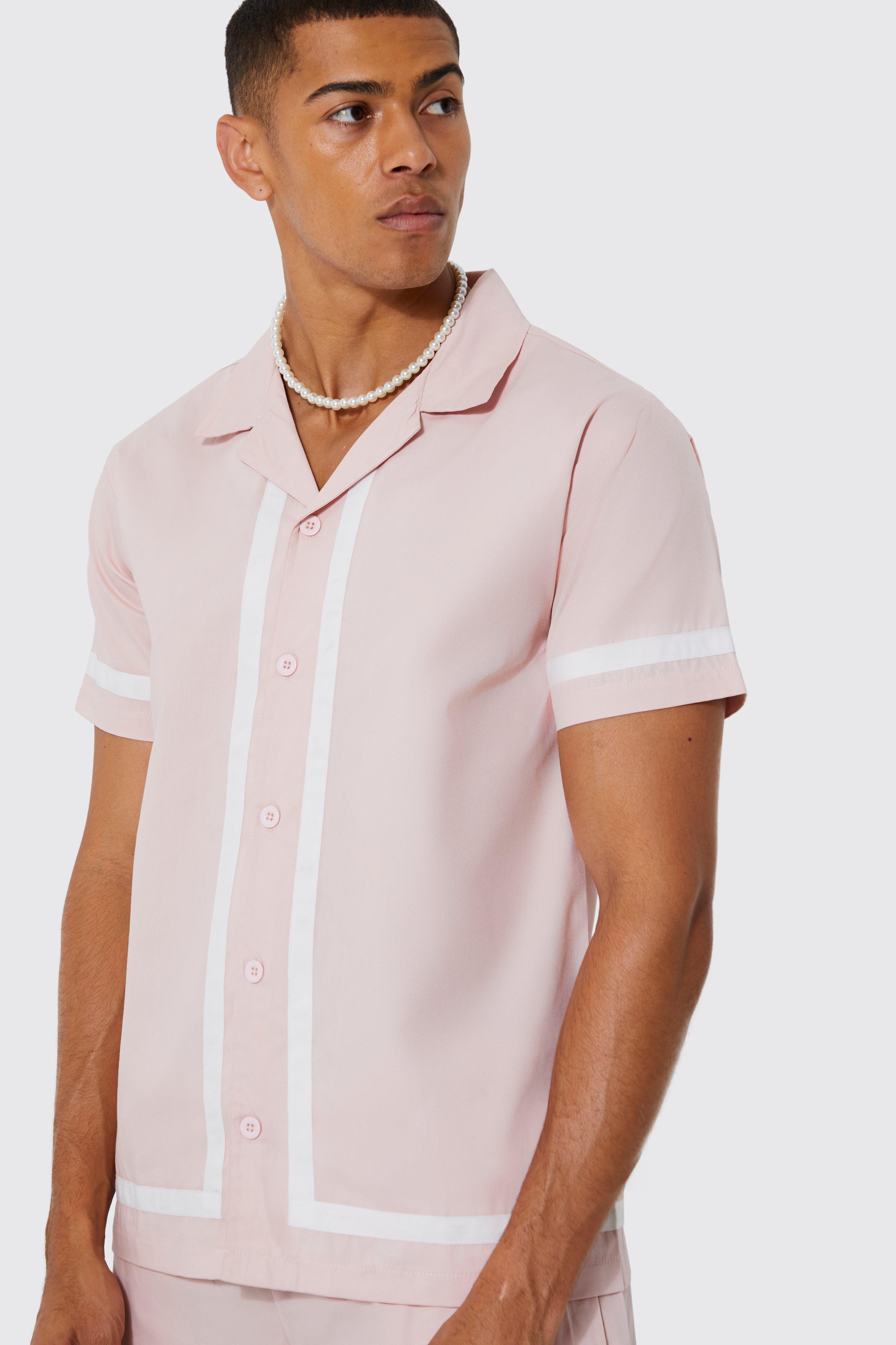 Short Sleeve Revere Border Shirt & Short Set | boohoo