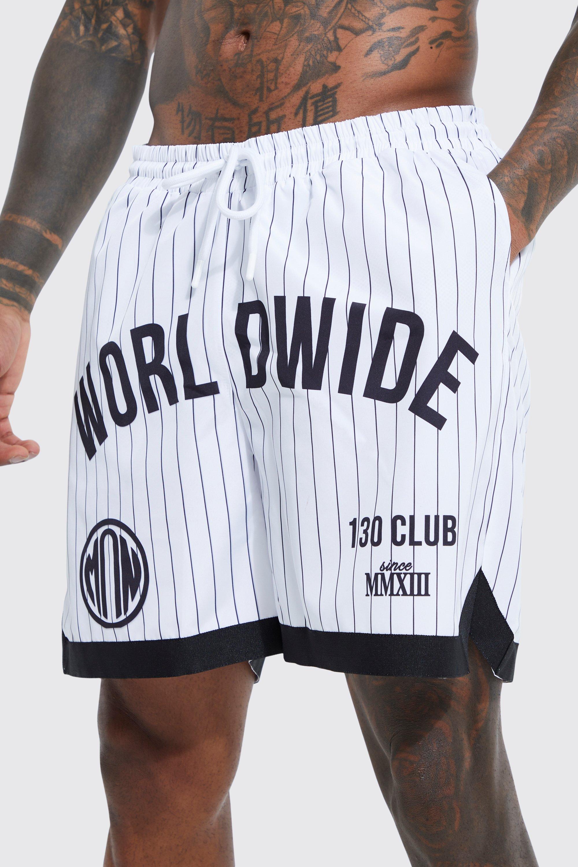 Mid Worldwide Stripe Basketball Swim Shorts