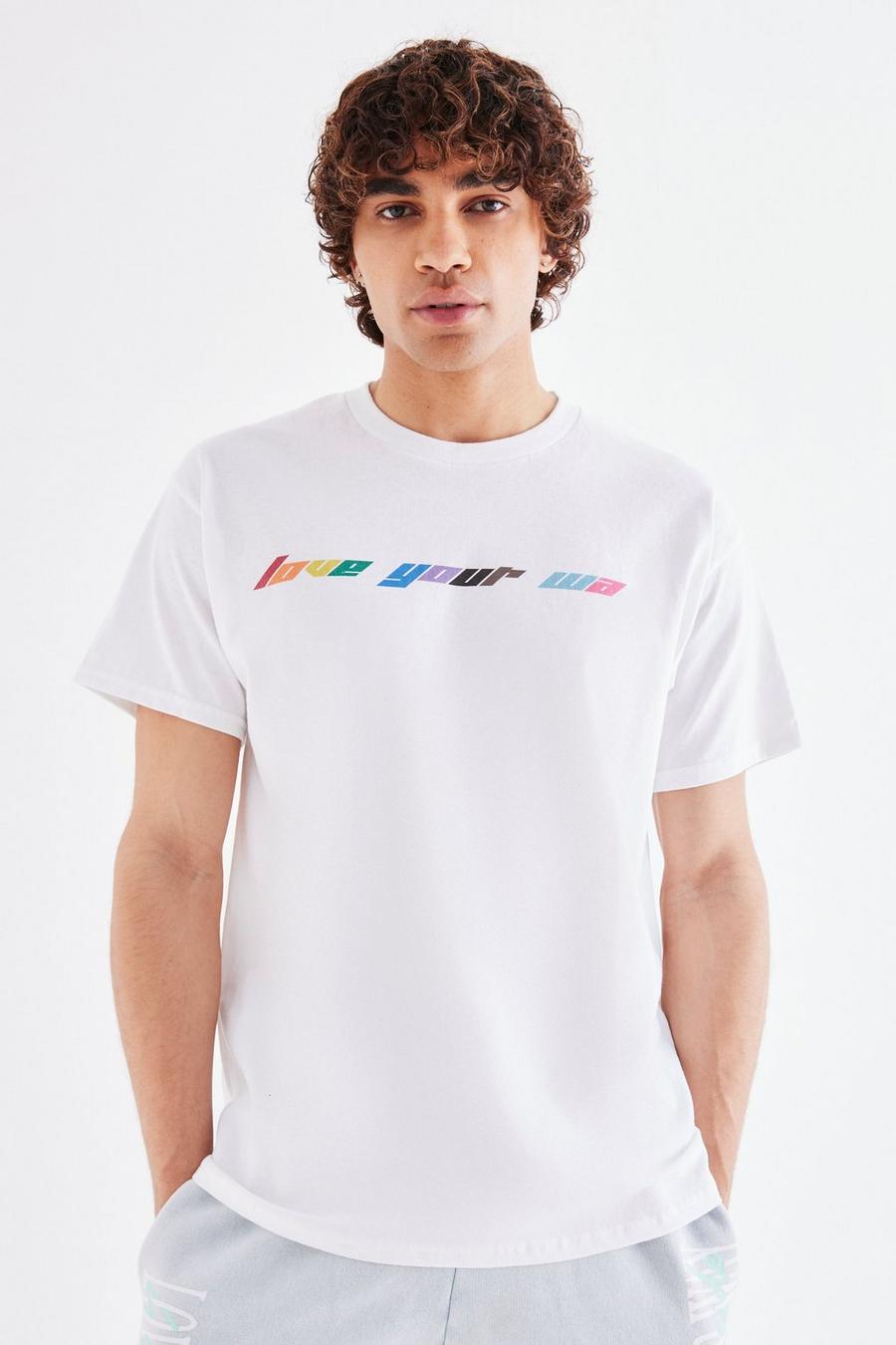 T-shirt oversize à slogan Love Your Way - Pride, White