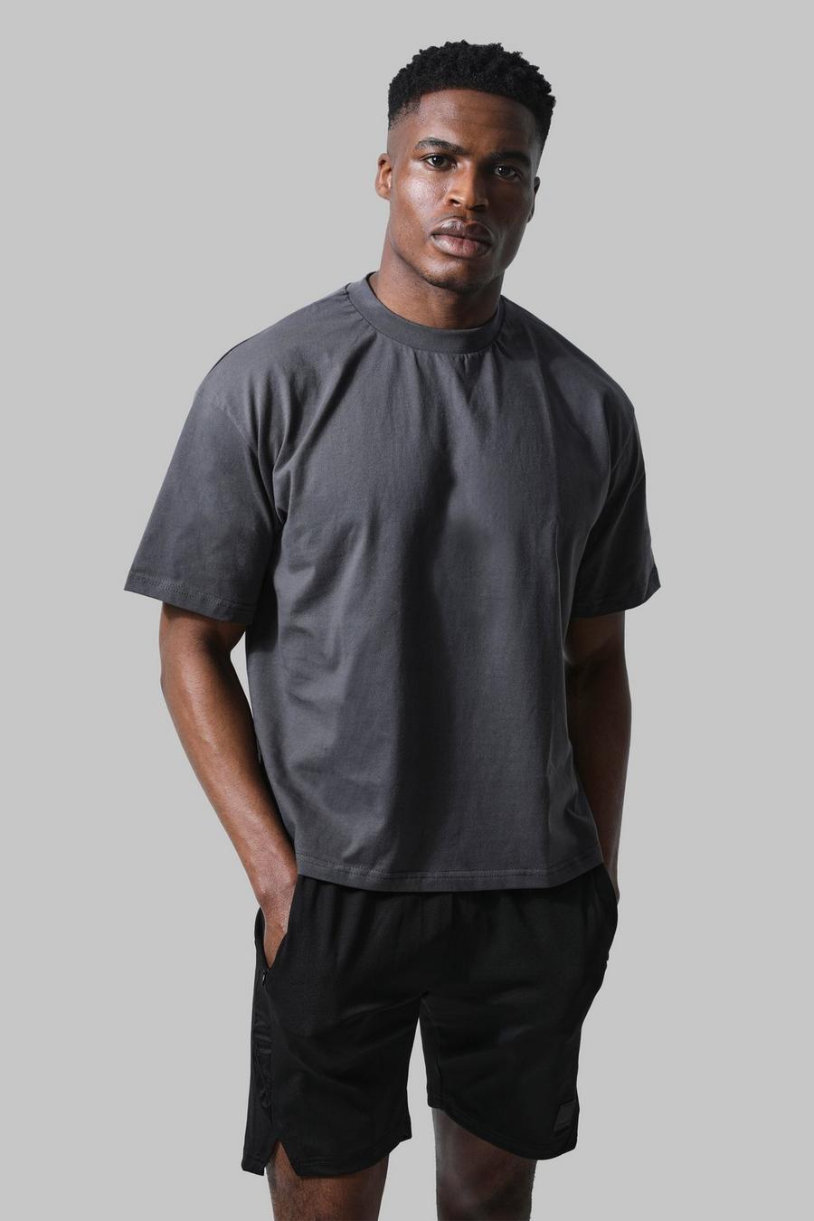 Charcoal Man Active Heavyweight Boxy Gym T-shirt  image number 1