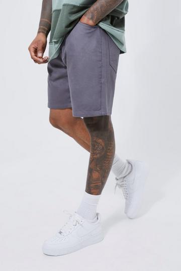 Relaxed Rigid Coated Jean Short grey