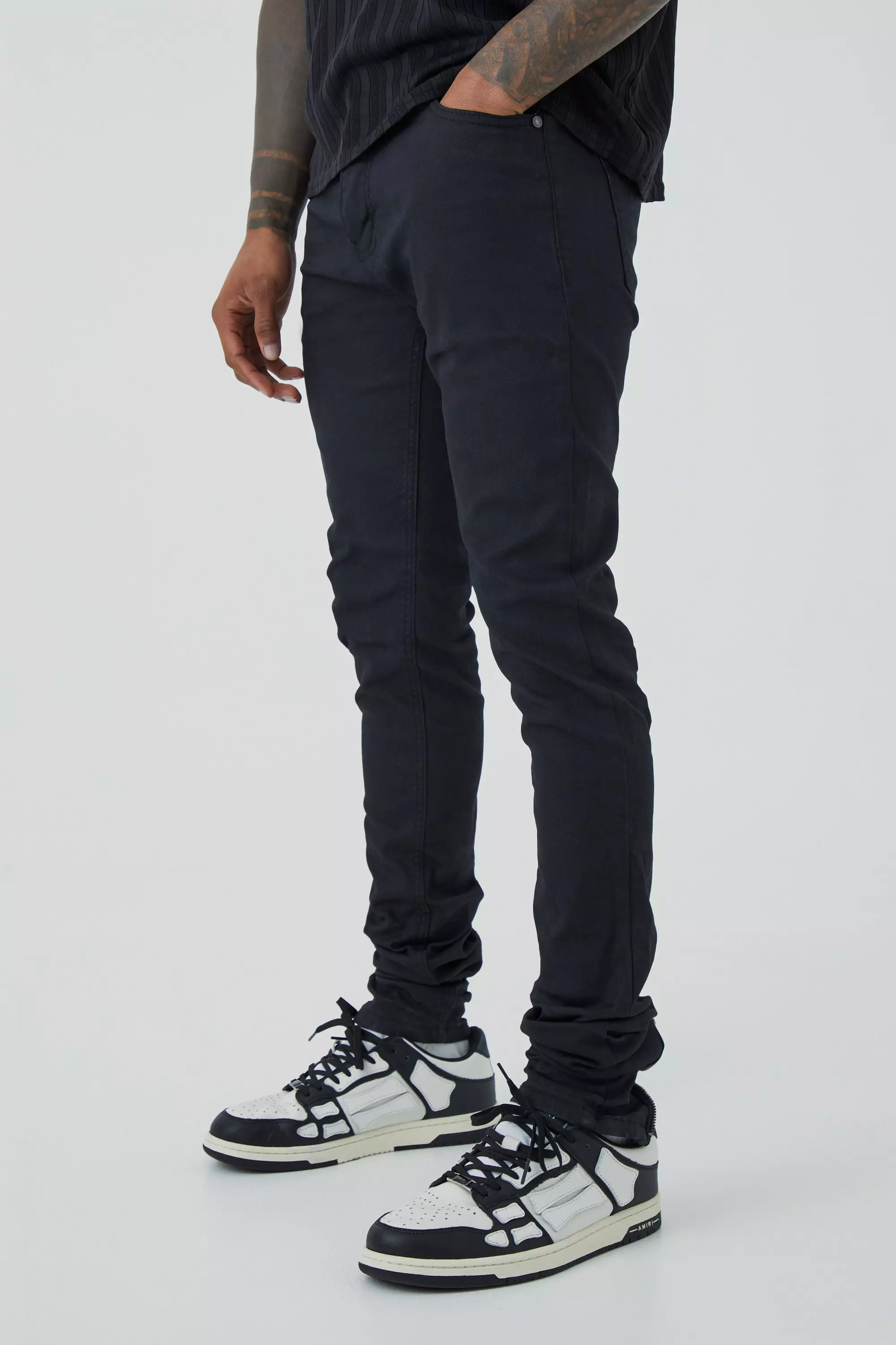 Black skinny jeans and denim outlet jacket