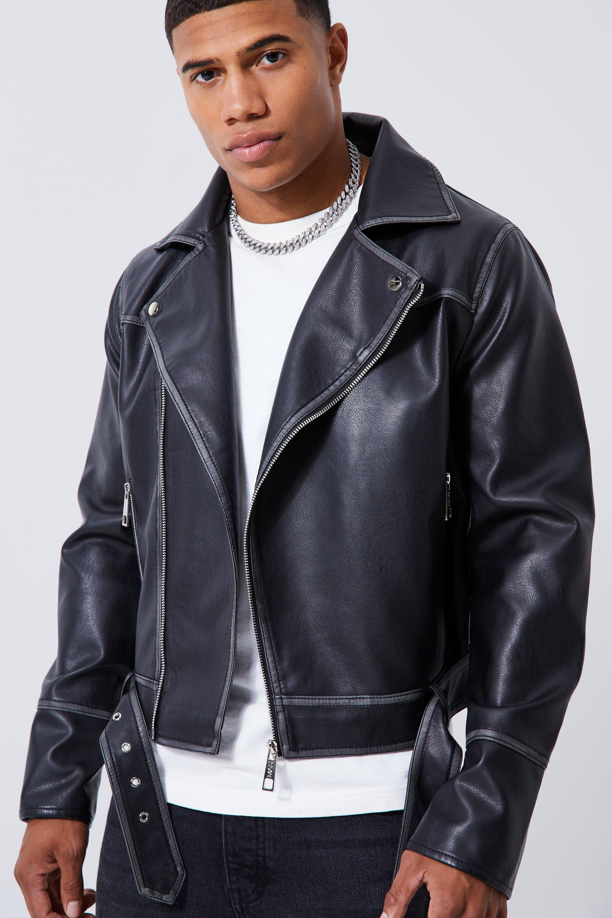 Boxy Vintage Pu Biker Jacket | boohoo