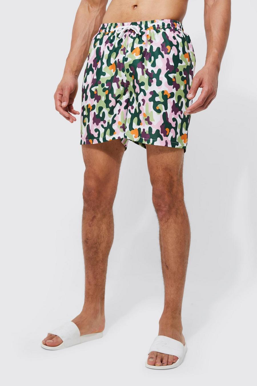 Tall kurze Camouflage Badehose, Multi image number 1