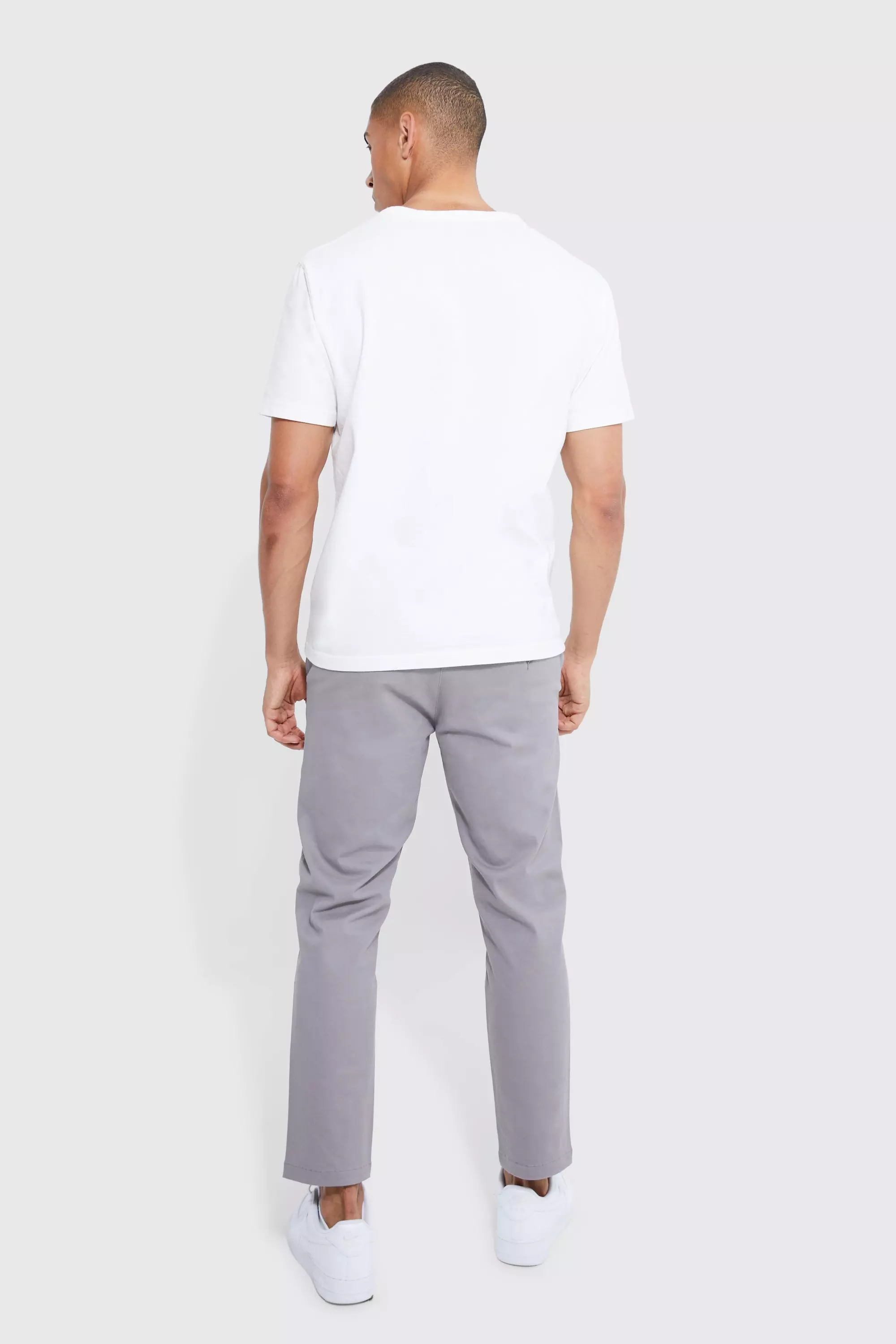 Grey Fixed Waist Slim Cropped Chino alternative image