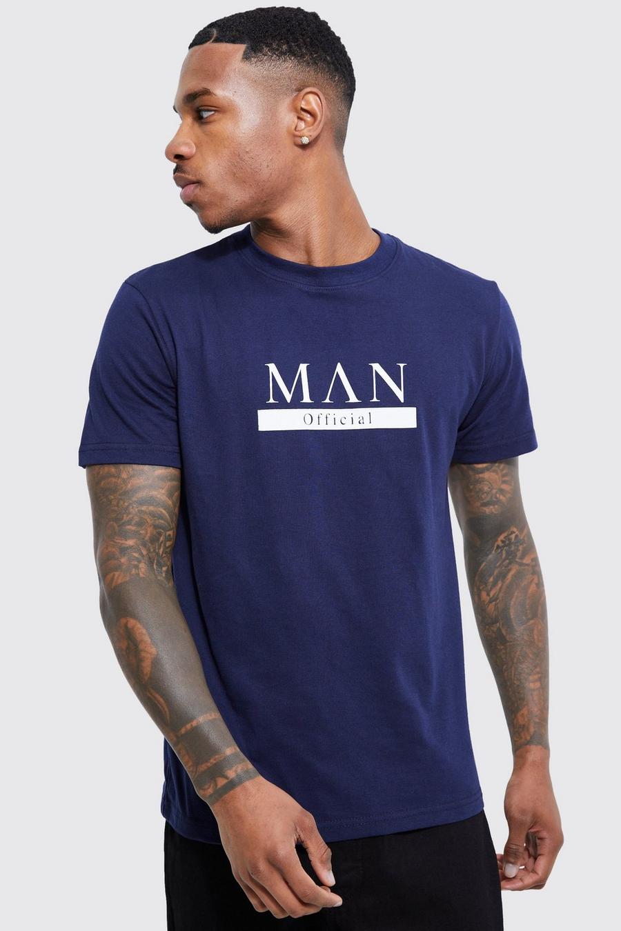 Man Gold Slim-Fit Official T-Shirt, Navy