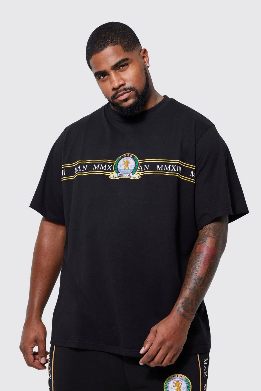 Black Plus Man Gold Printed  T-shirt