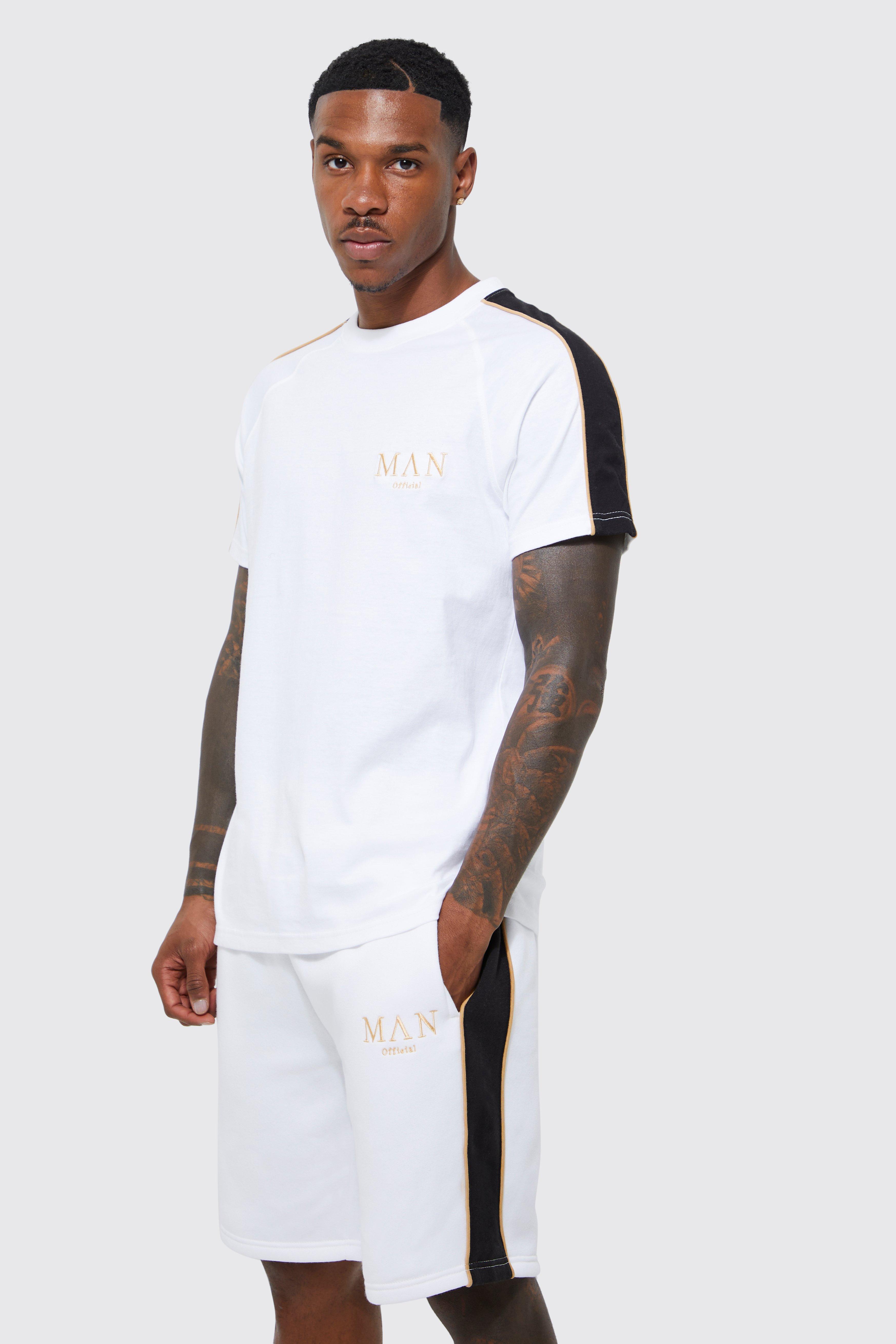 Man Gold Piping Short Set