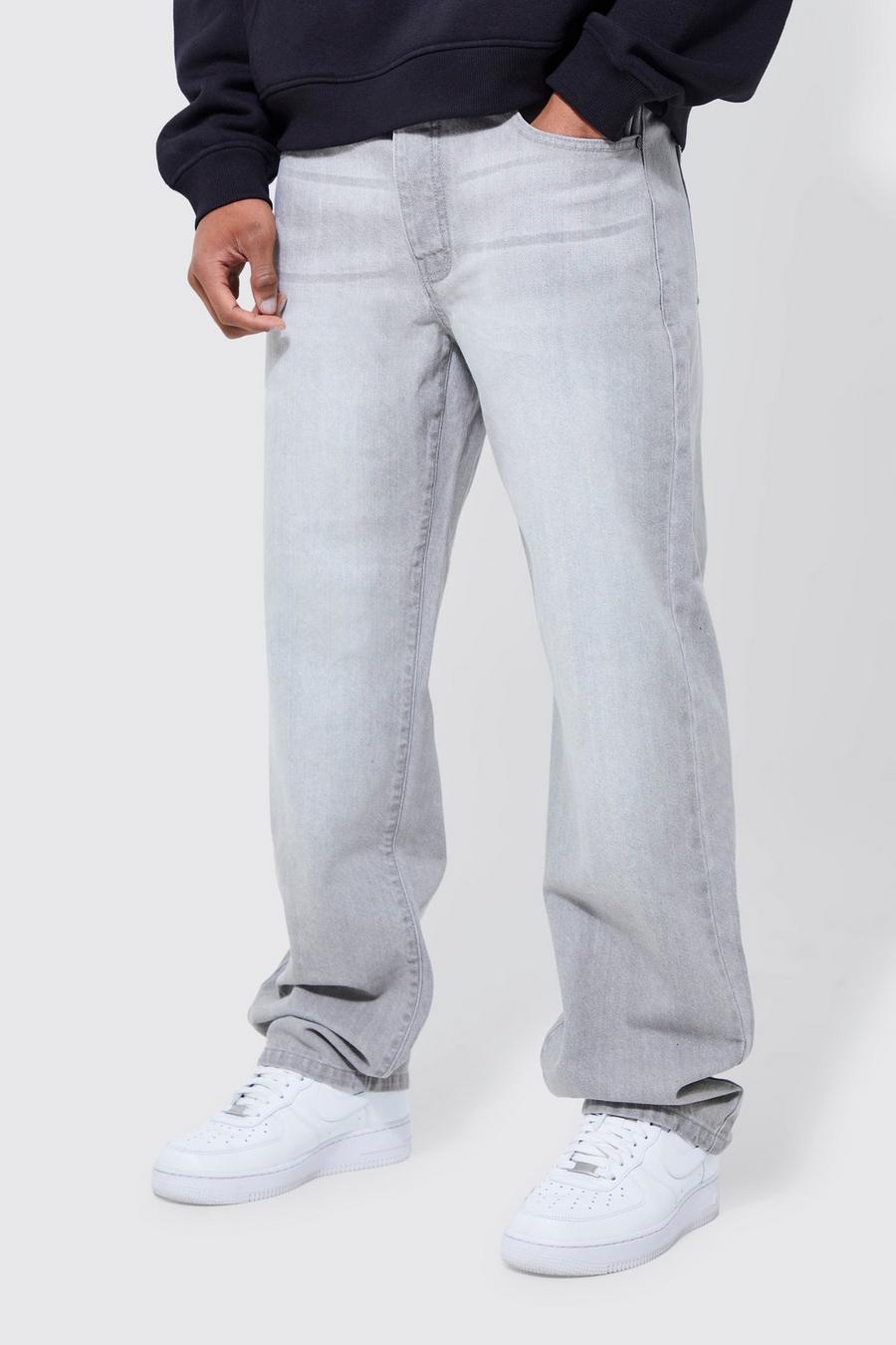 Jeans rilassati in denim rigido, Light grey image number 1