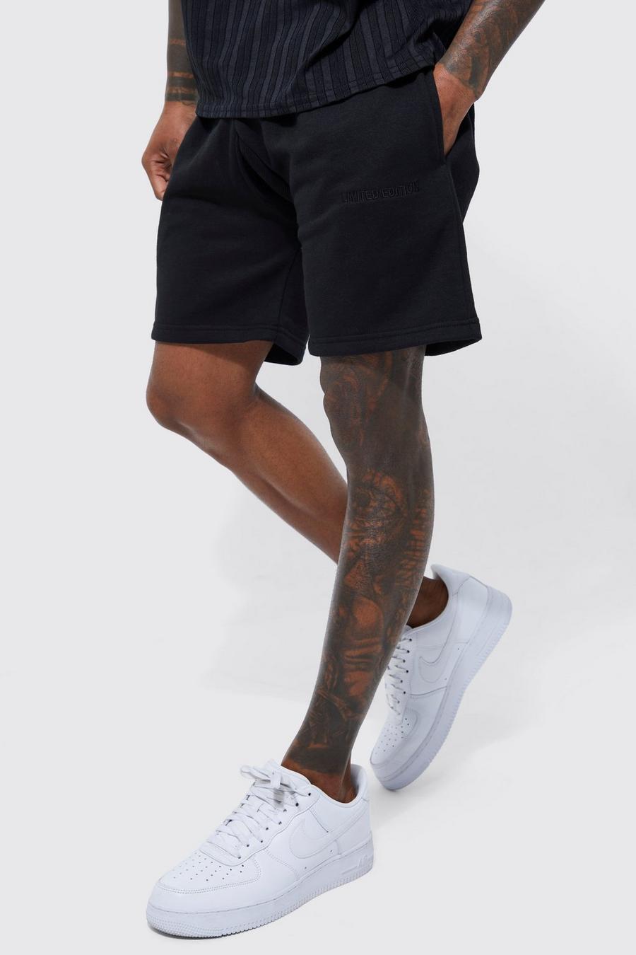 Black Loose Fit Short Length Gusset Crotch Short image number 1