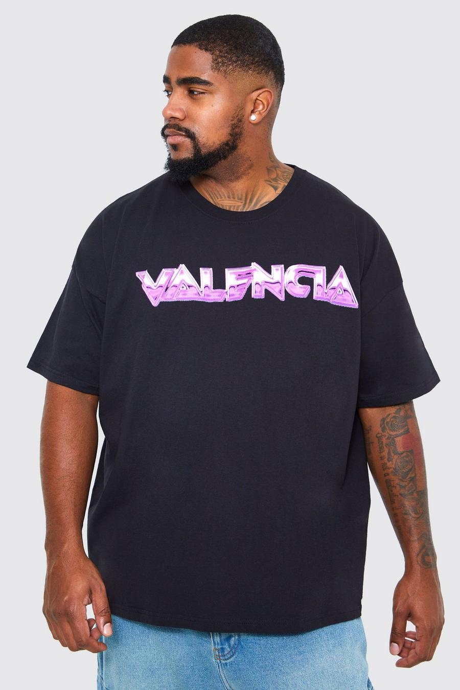 Black noir Plus Valencia City Chrome Print T-shirt image number 1