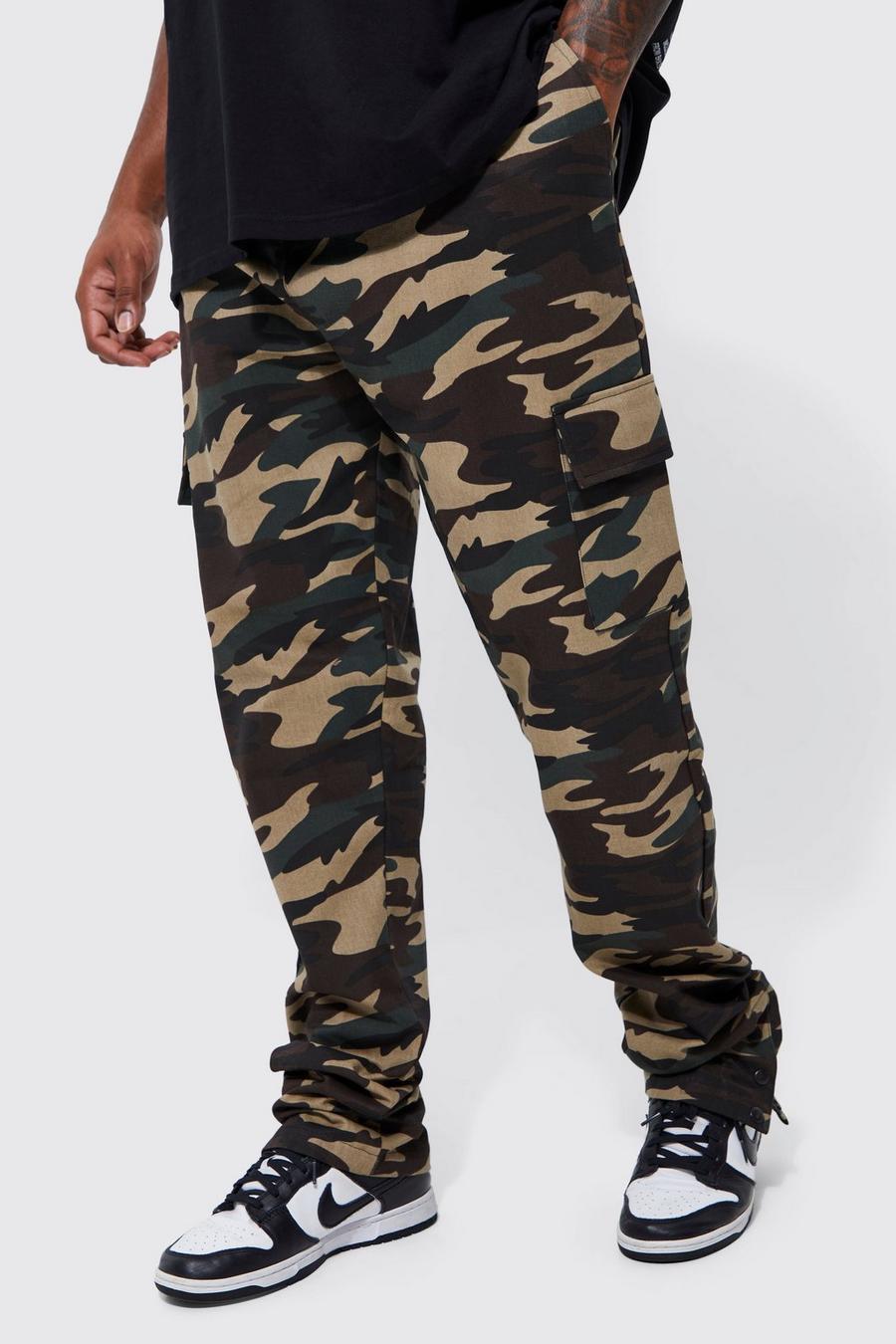 Grande taille - Pantalon cargo camouflage, Khaki