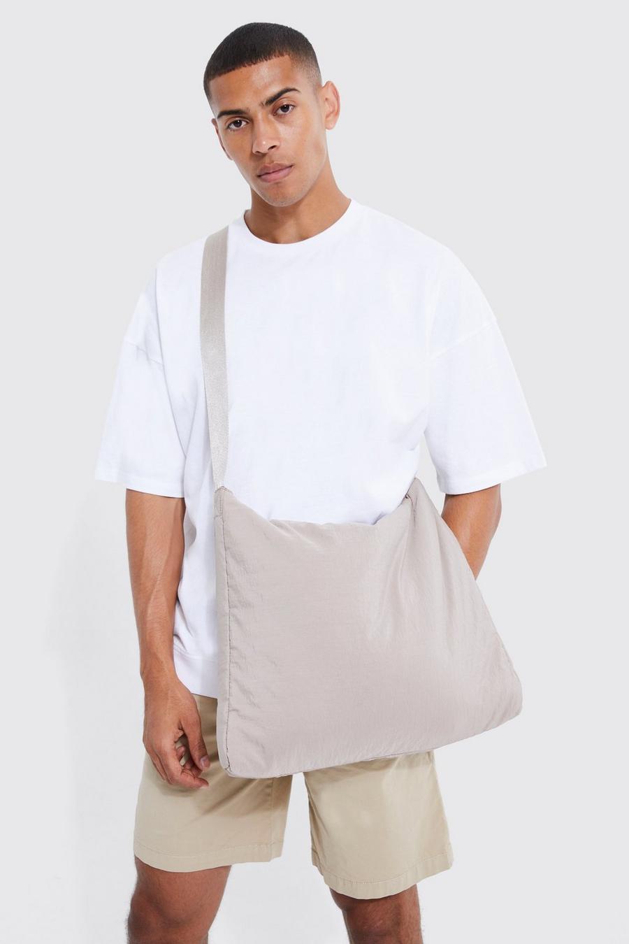 Taupe Cross Body Nylon Bag image number 1