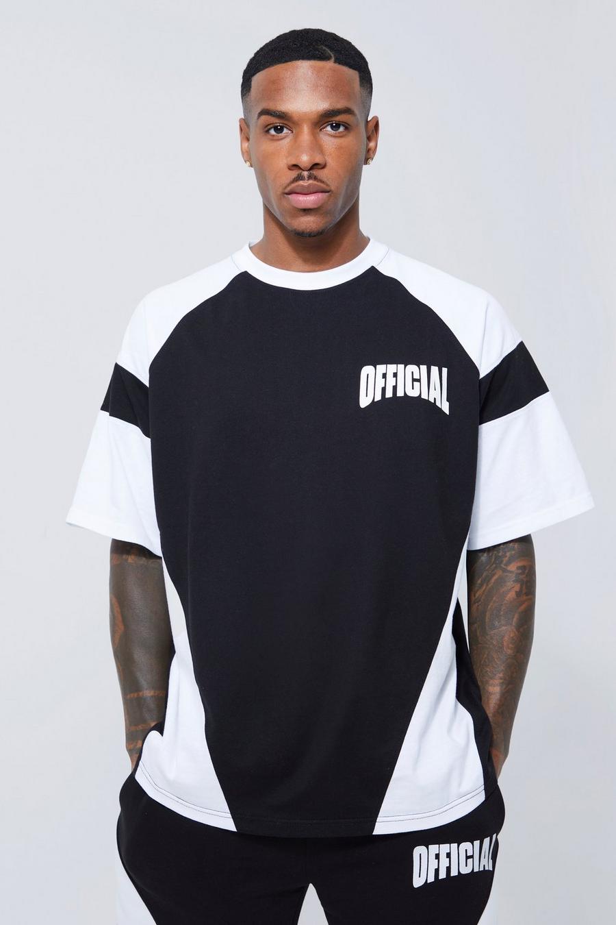 Black Official Oversize t-shirt med blockfärger image number 1