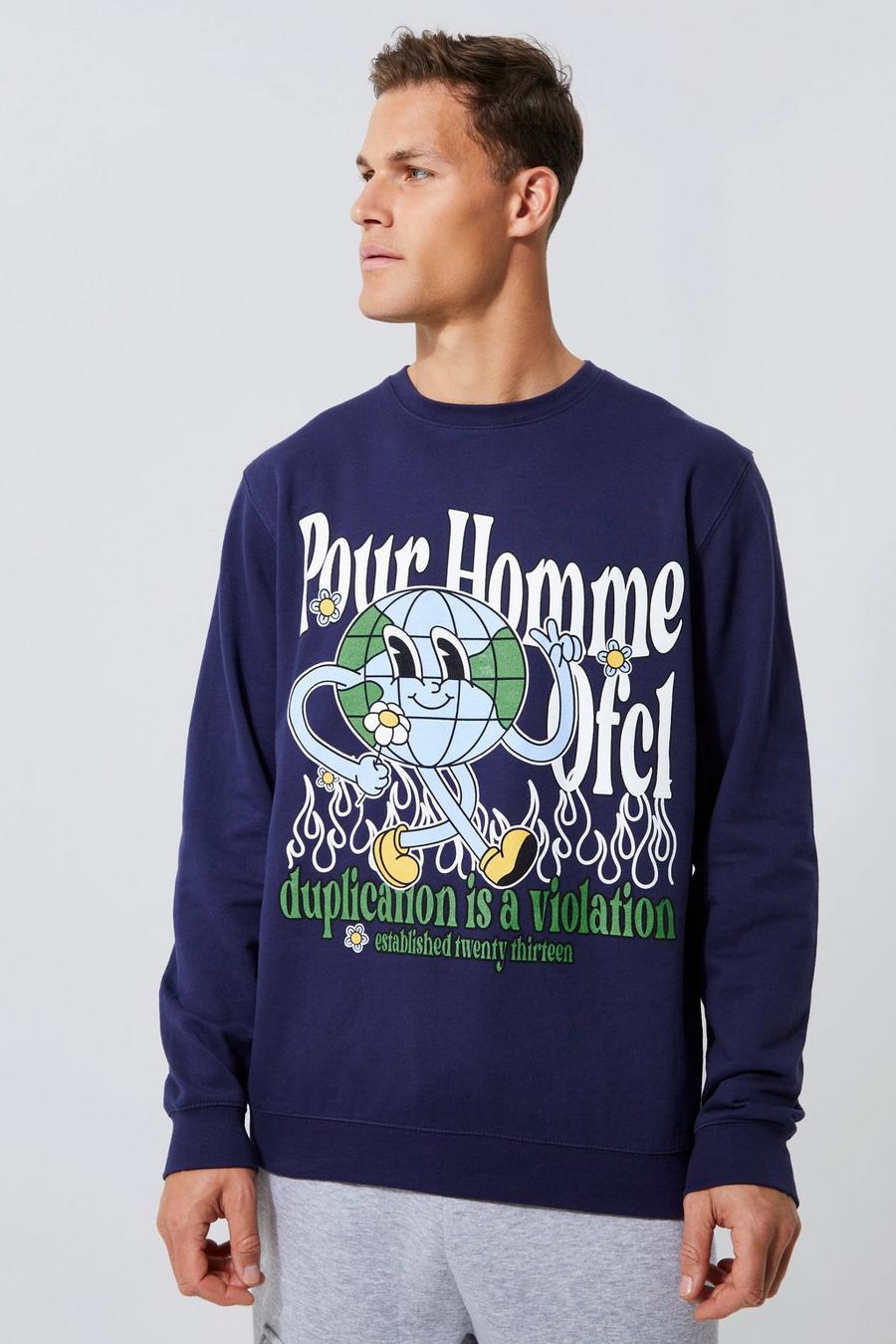 Navy Save Our Planet Tall Sweatshirt image number 1