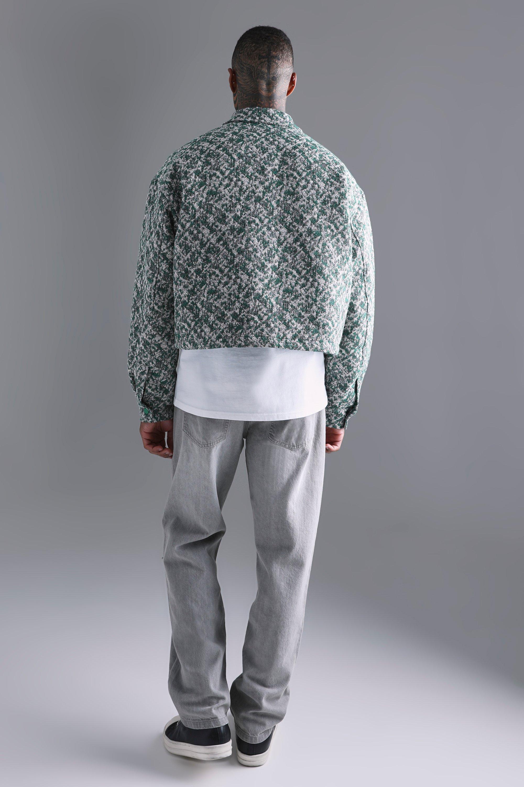 Boxy Textured Jacquard Collared Jacket | boohoo USA